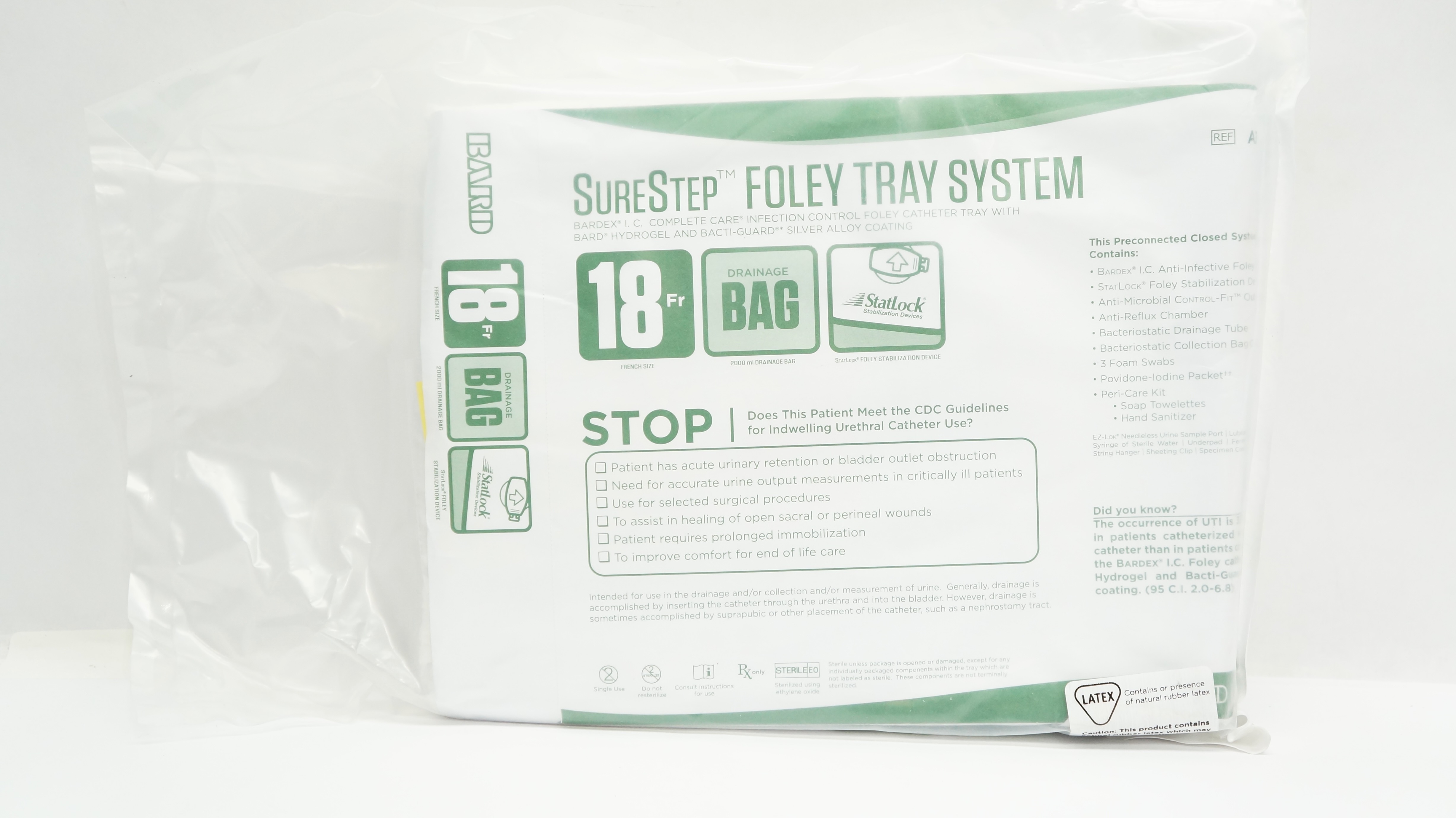 Bard A300318A SureStep Foley Tray System, 18Fr