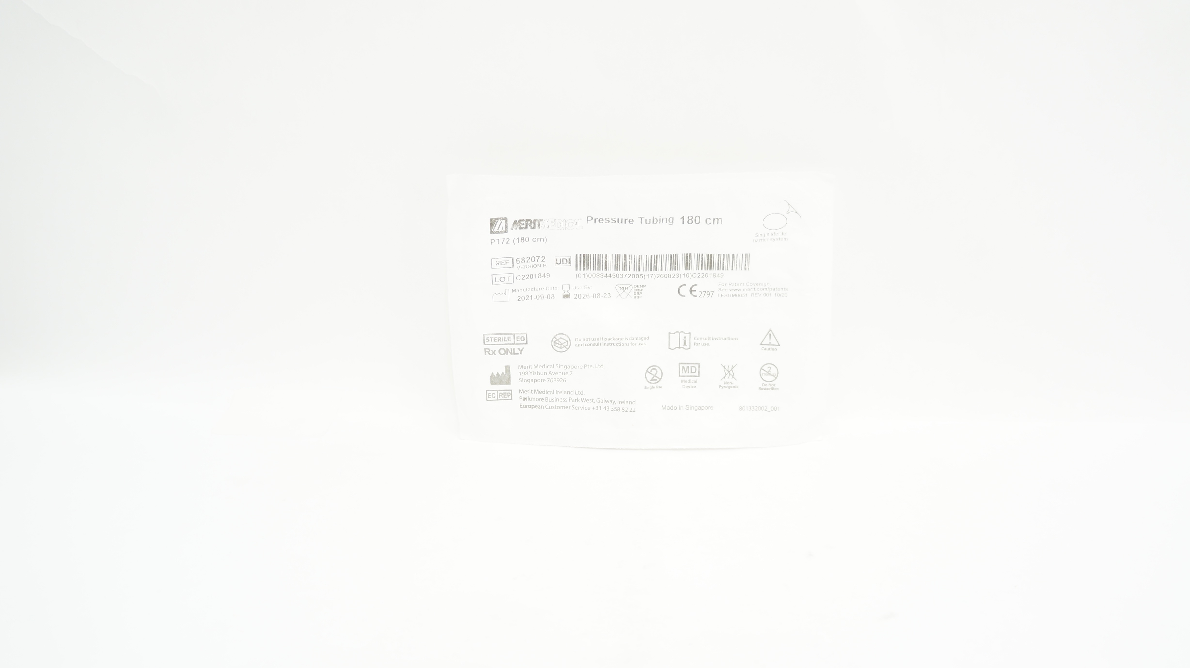 Merit Medical 682072 Pressure Tubing 180cm