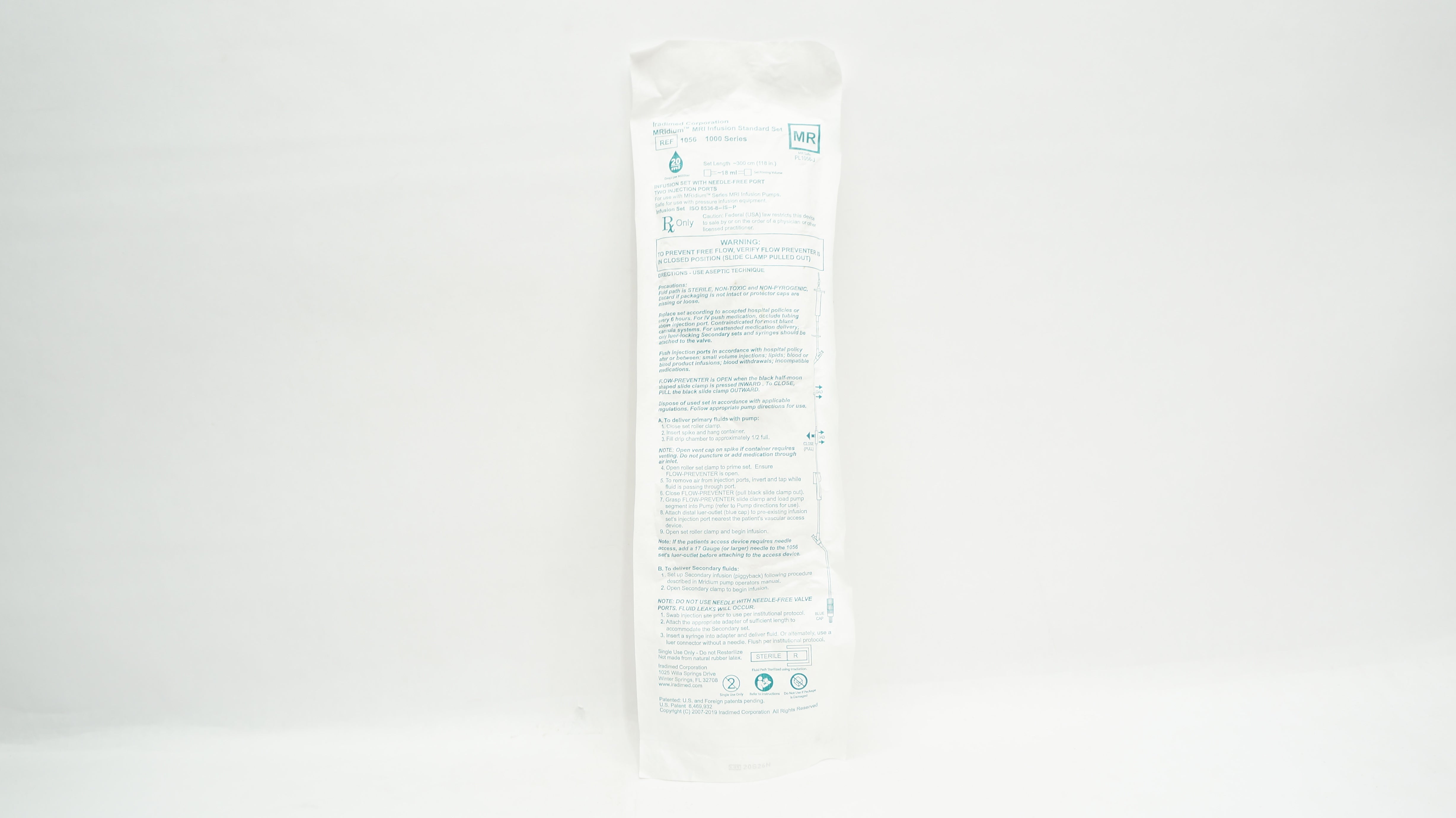 Iradimed 1056 MRIdium MRI Infusion Standard Set 20 drops/ml, 18ml x 118inch (x)