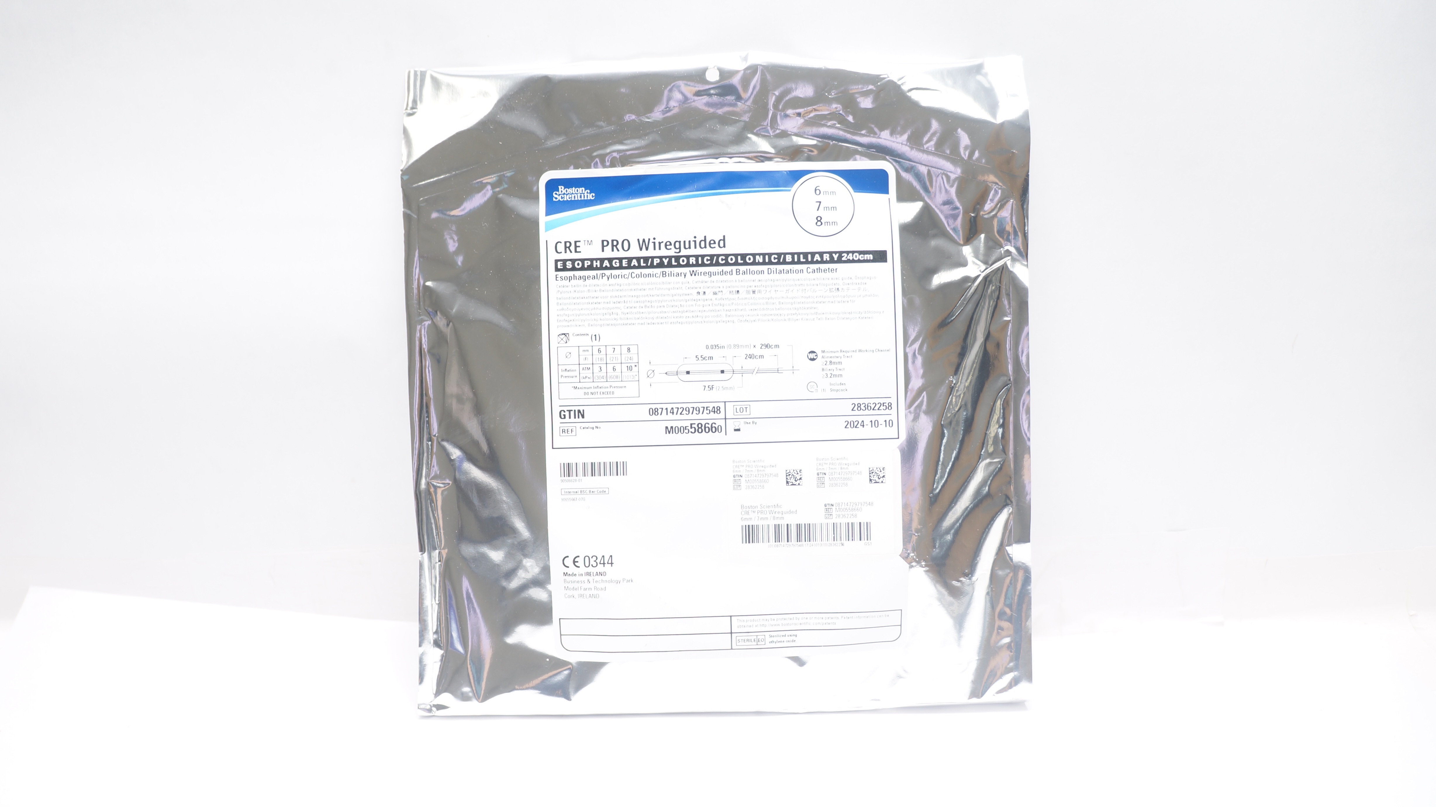 Boston Scientific M00558660 CRE PRO Balloon Dilatation Cath. 6 x 7 x 8mm