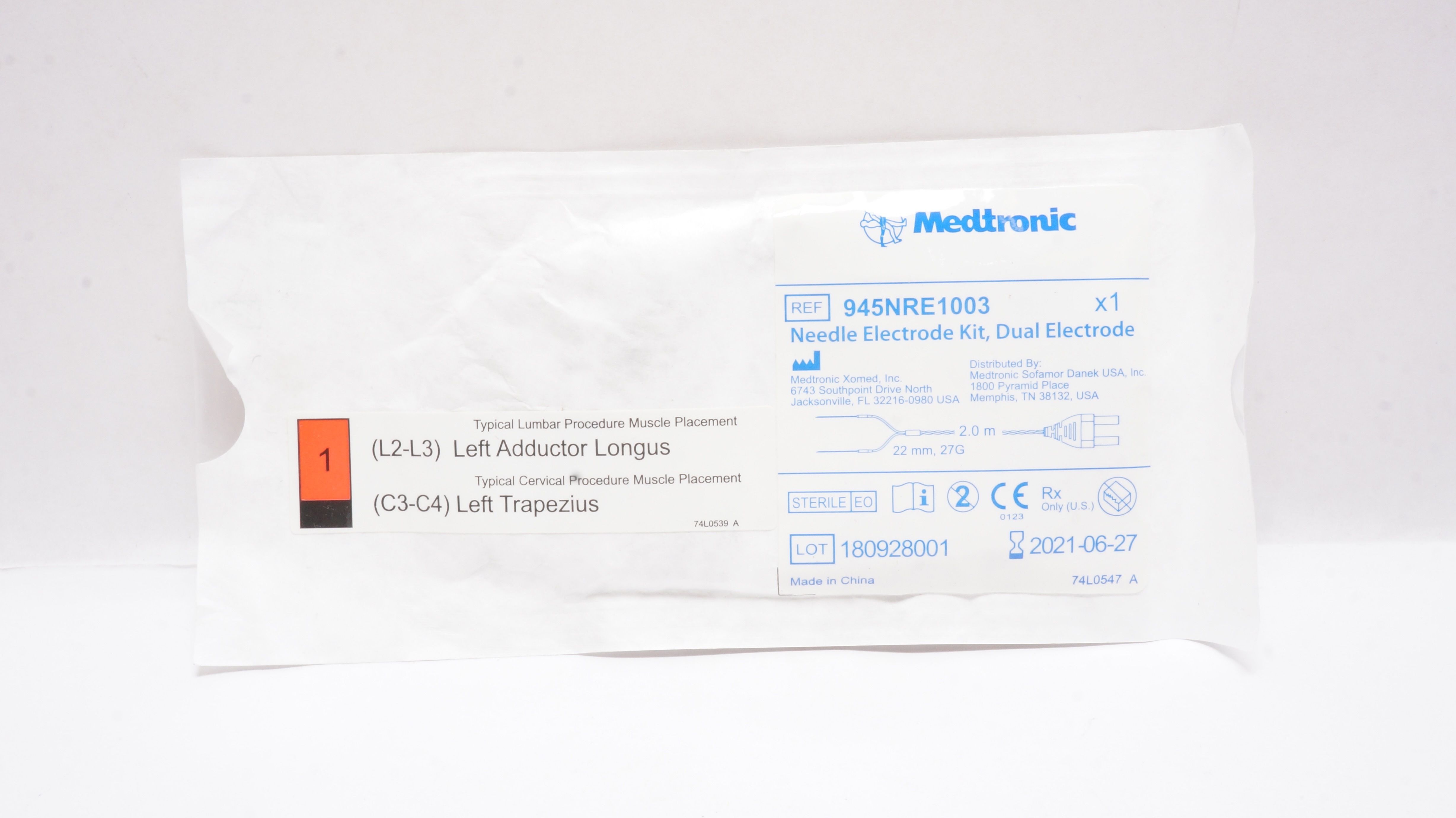 Medtronic 945NRE1003 Needle Electrode Kit 2.0 x 2.7cm 2.5m (x)