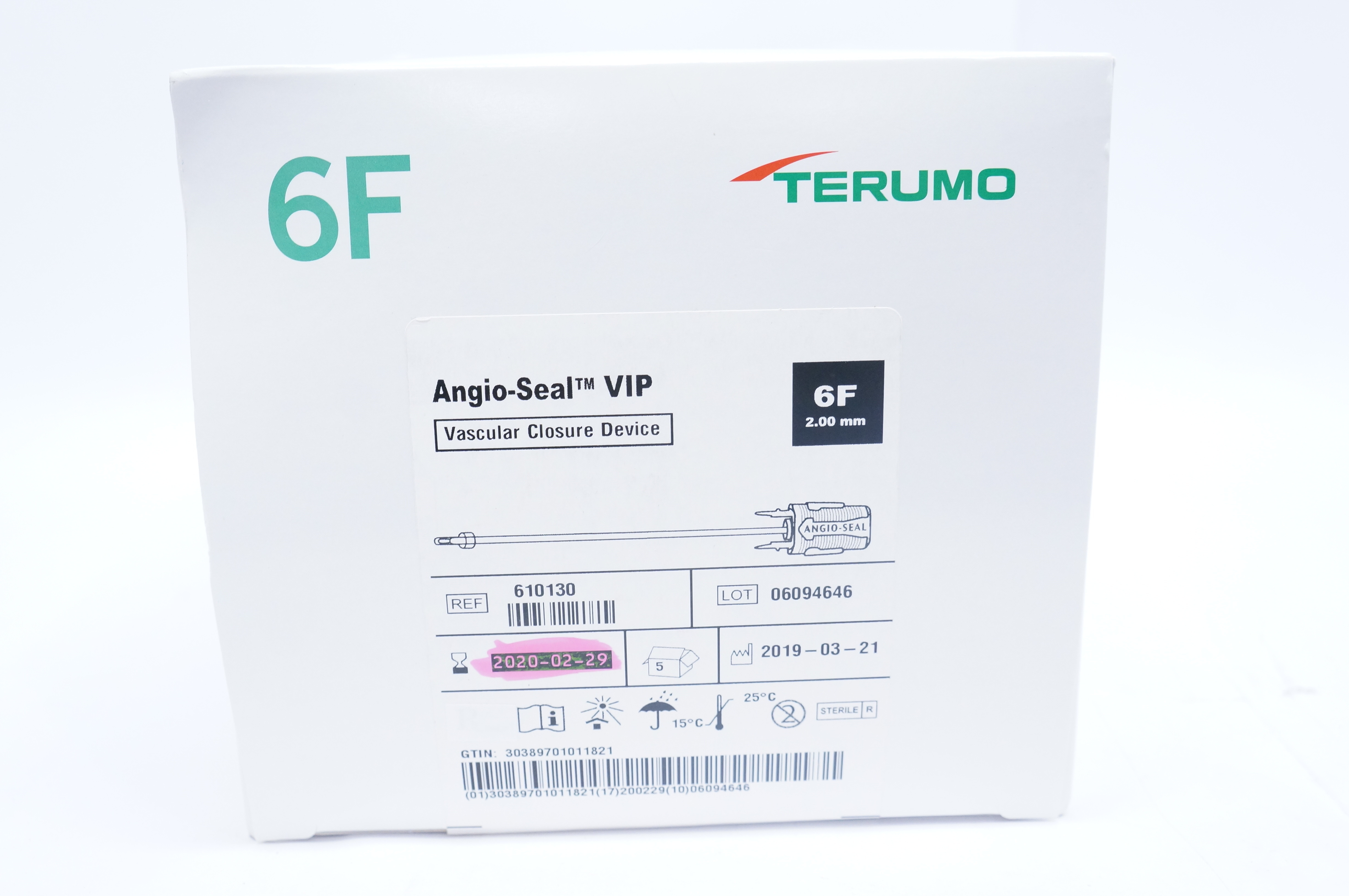 Terumo 610130 Angio-Seal VIP Vascular Closure Device 6F (x)