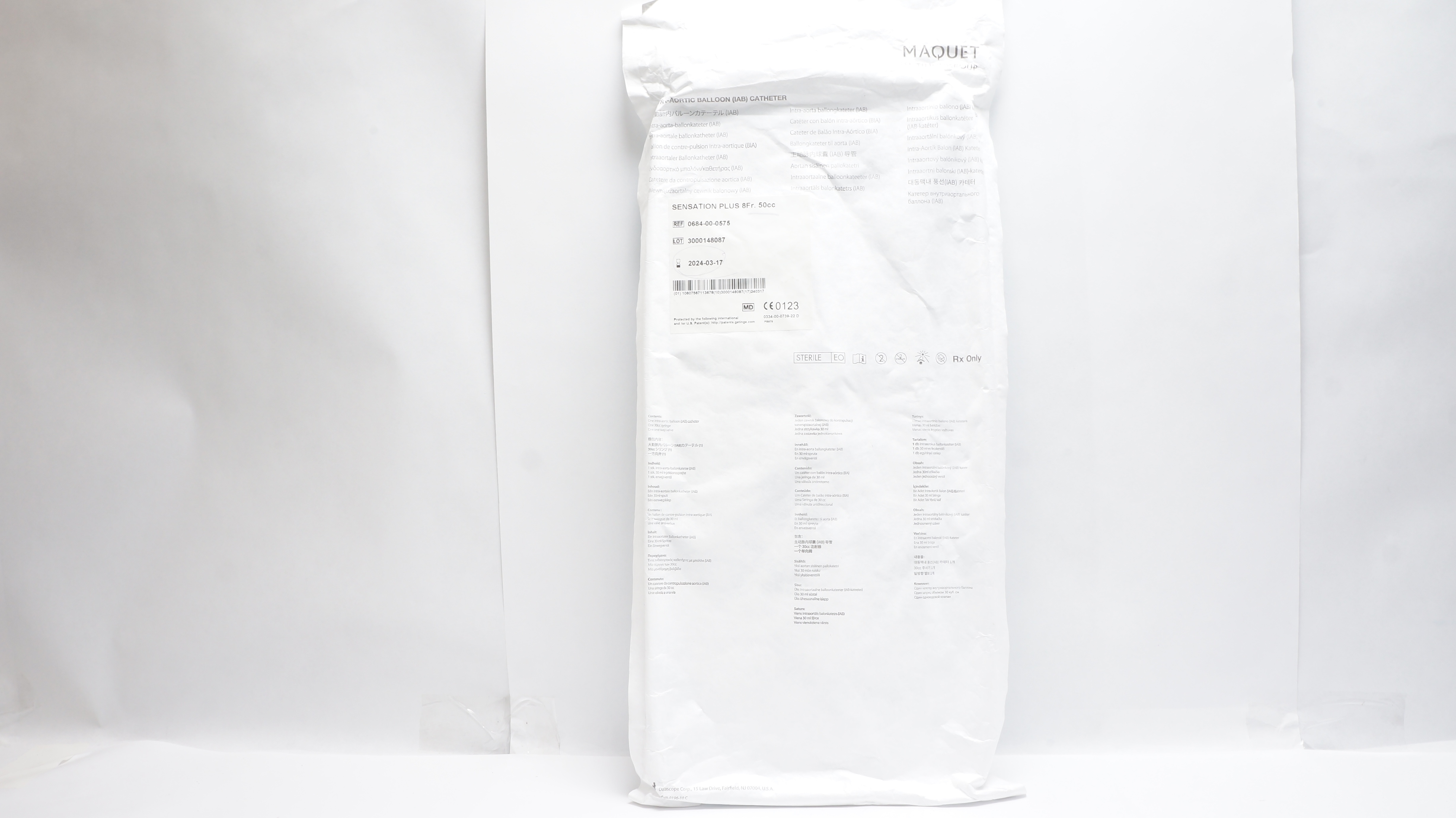 Maquet Group 0684-00-0575 IAB Catheter Sensation + 8Fr  50cc (x)