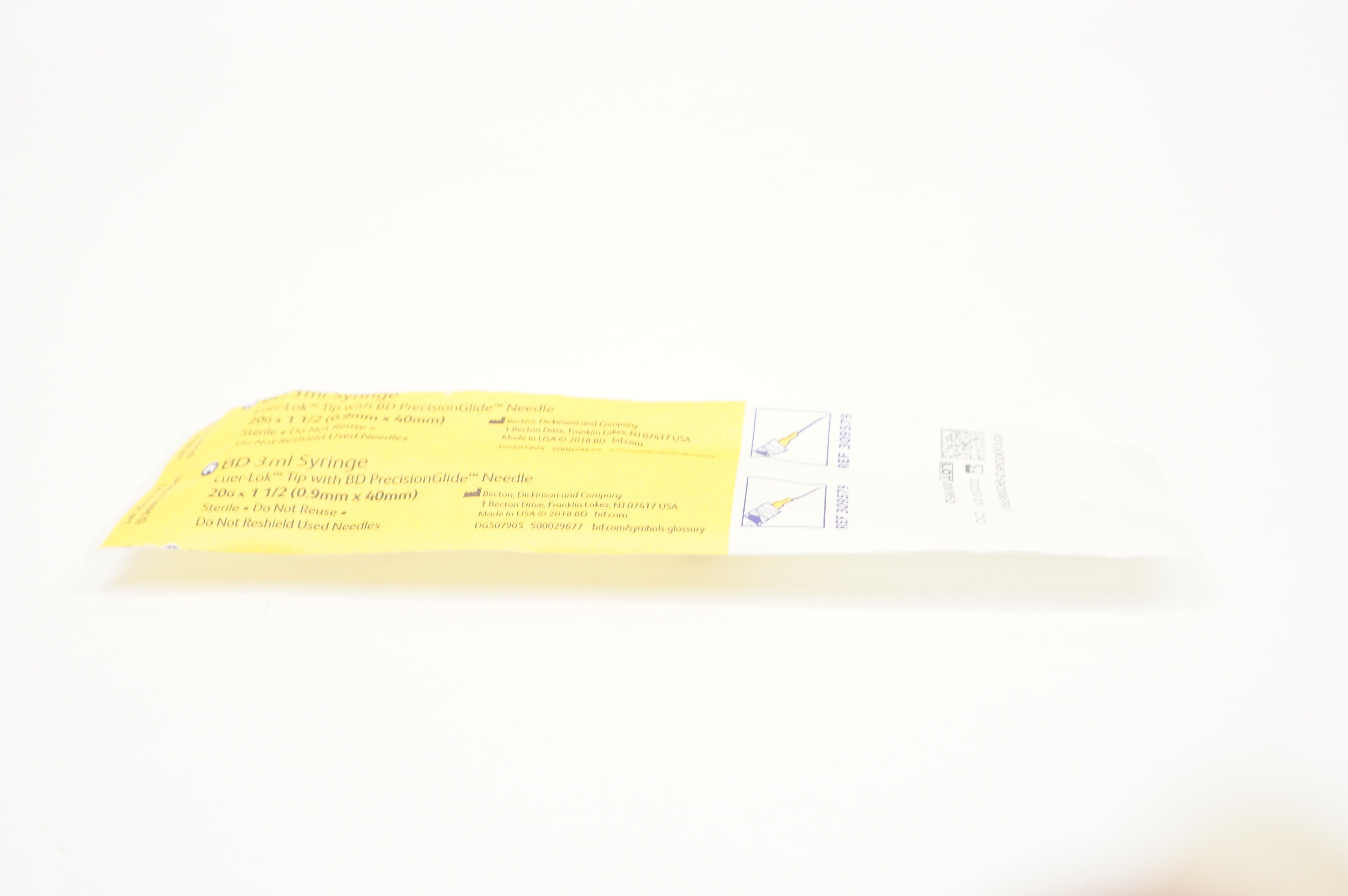 BD 309579 Syringe 3ml, Luer-Lok Tip, 20G x 1-1/2inch