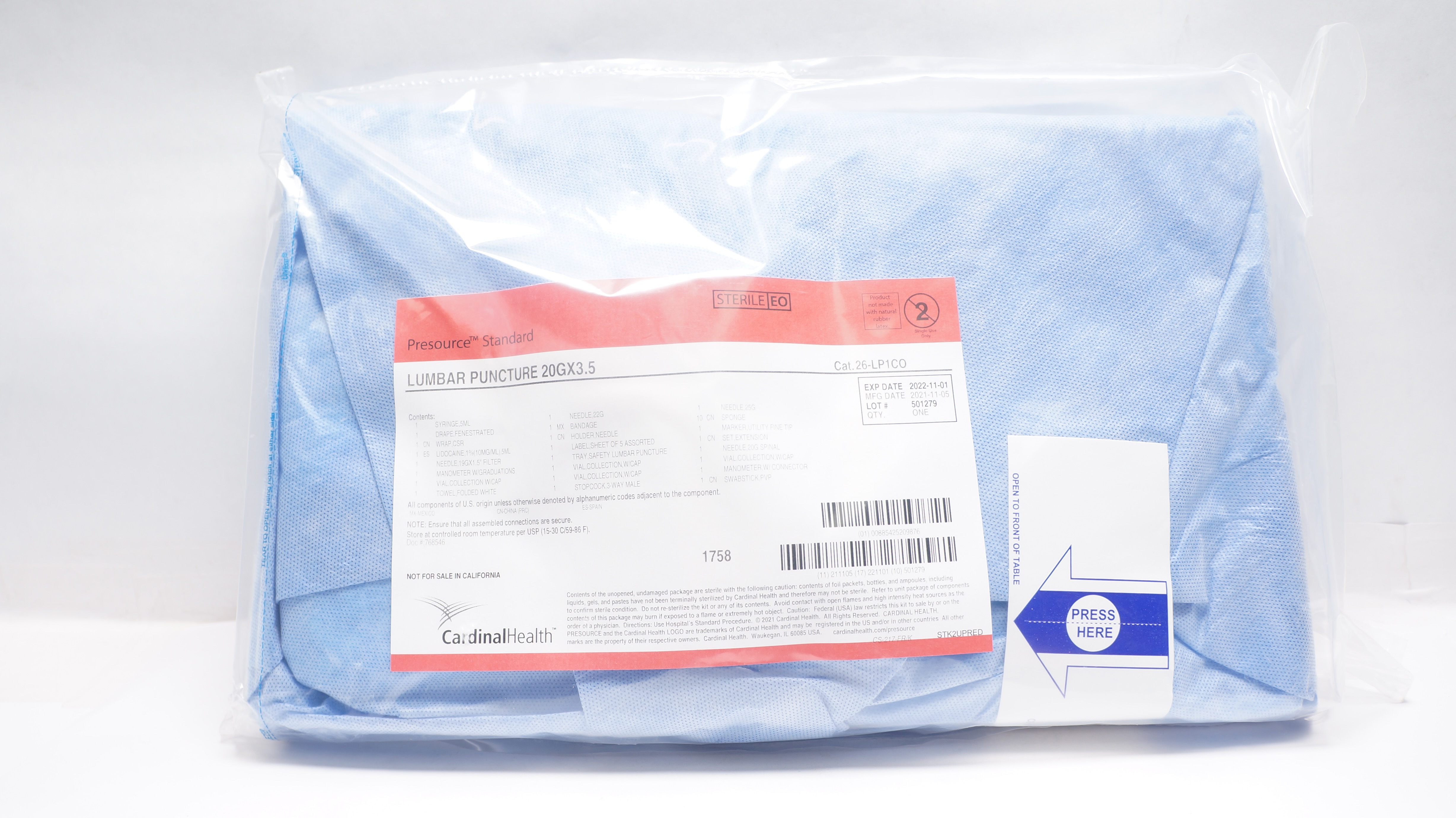 Cardinal Health 26-LP3COA Presource Standard Lumbar Puncture 22G x 3.5 (x)