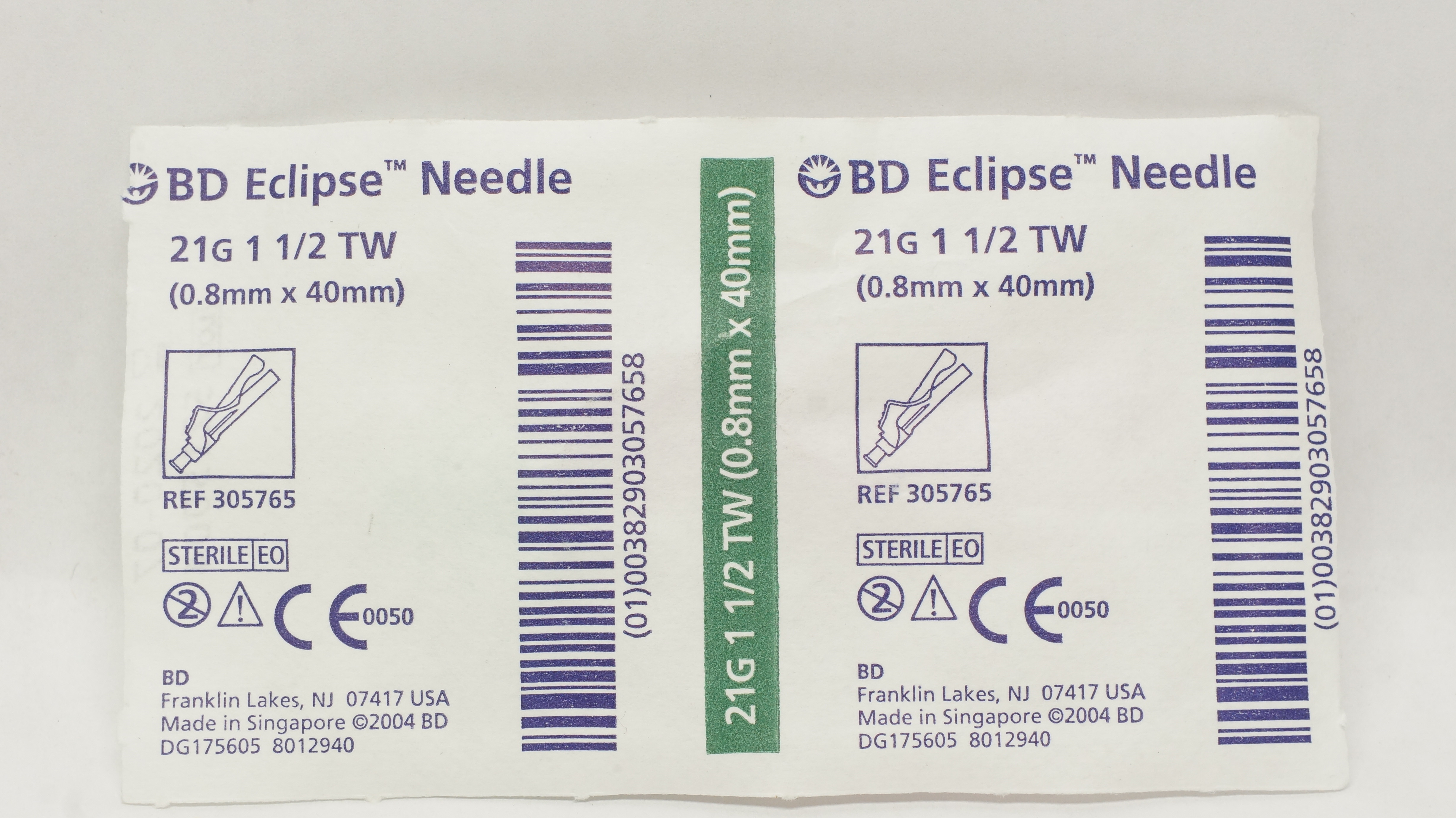 BD 305765 Eclipse Ndle 21G - 1-1/2 TW (x)