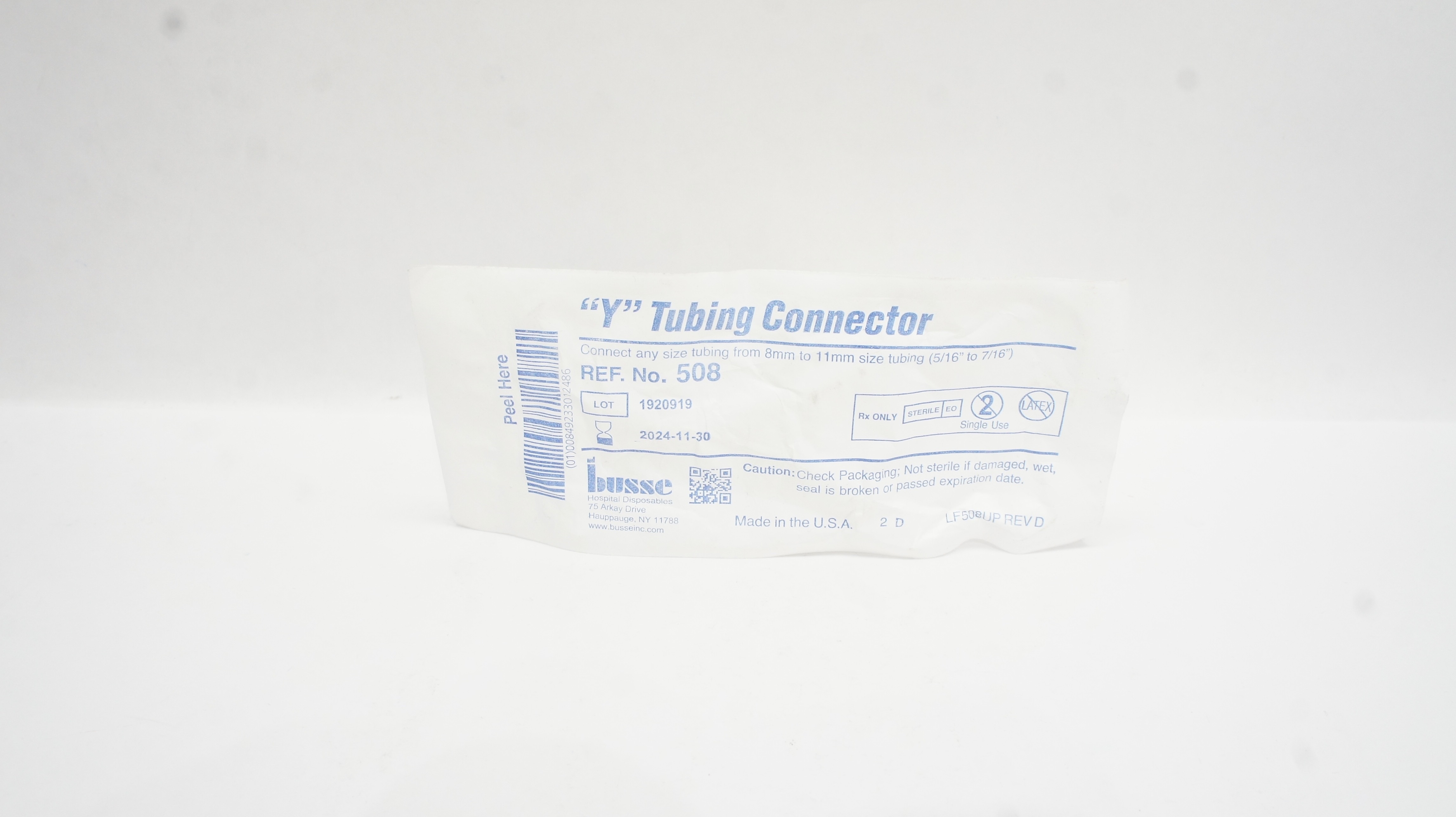 Busse 508 Y Tubing Connector 5/16inch to 7/16inch