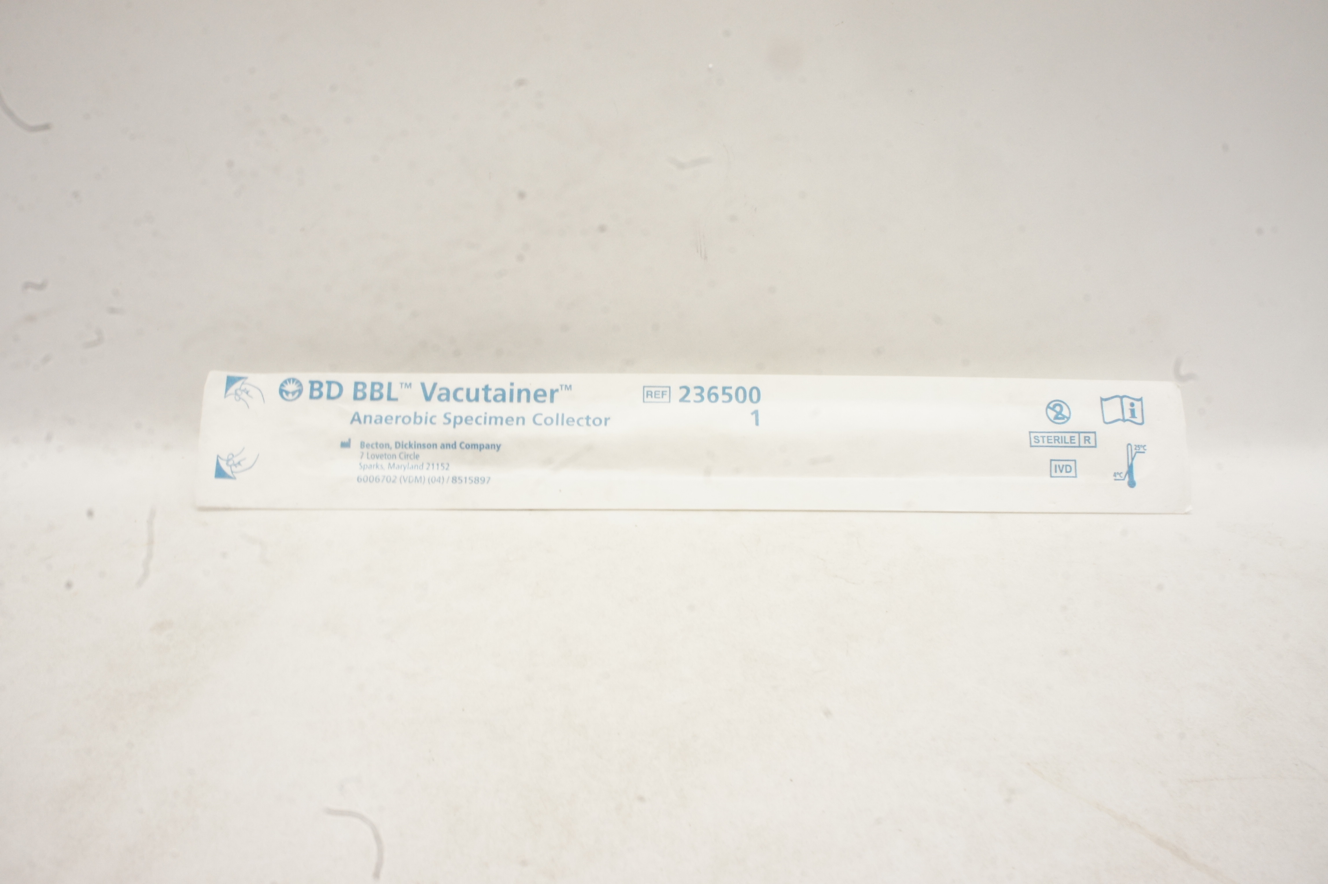 BD 236500 BBL Vacutainer Anaerobic Specimen Collector