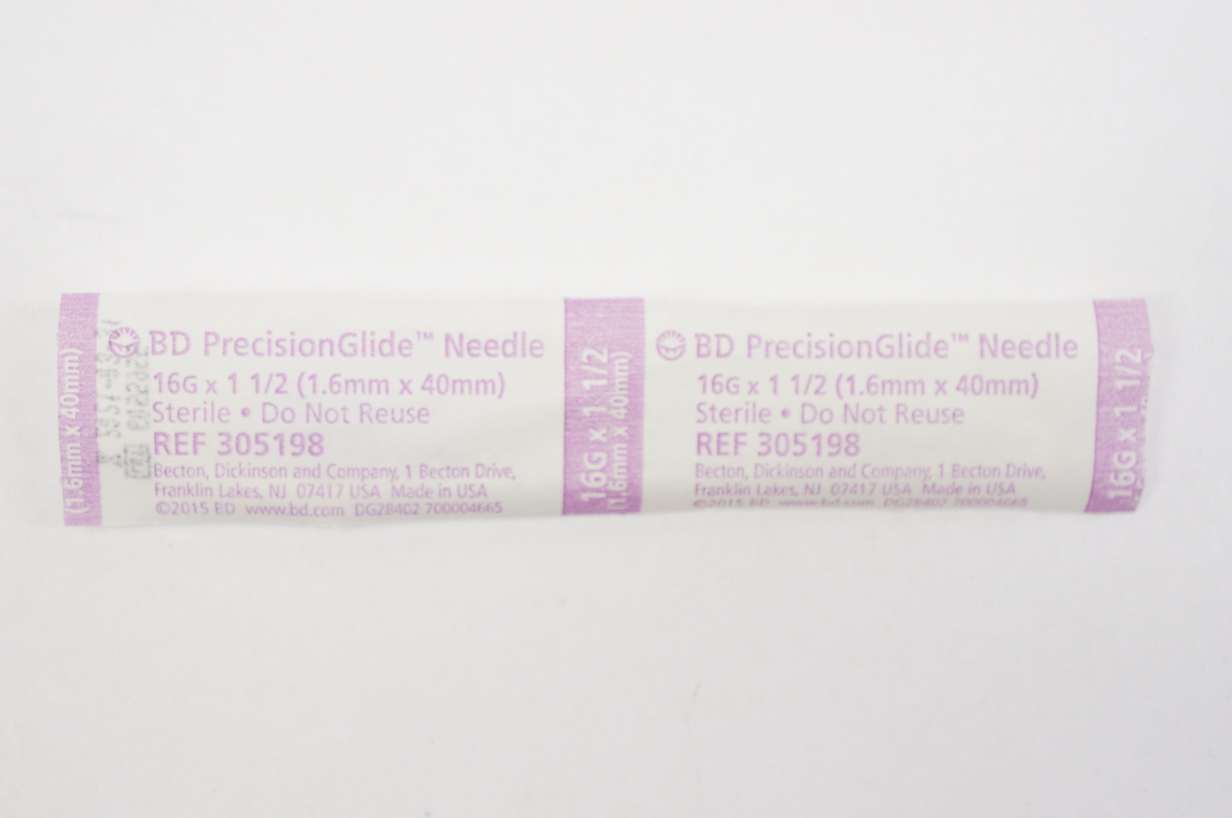 BD 305198 Precision Glide Ndle 16G x 1-1/2inch