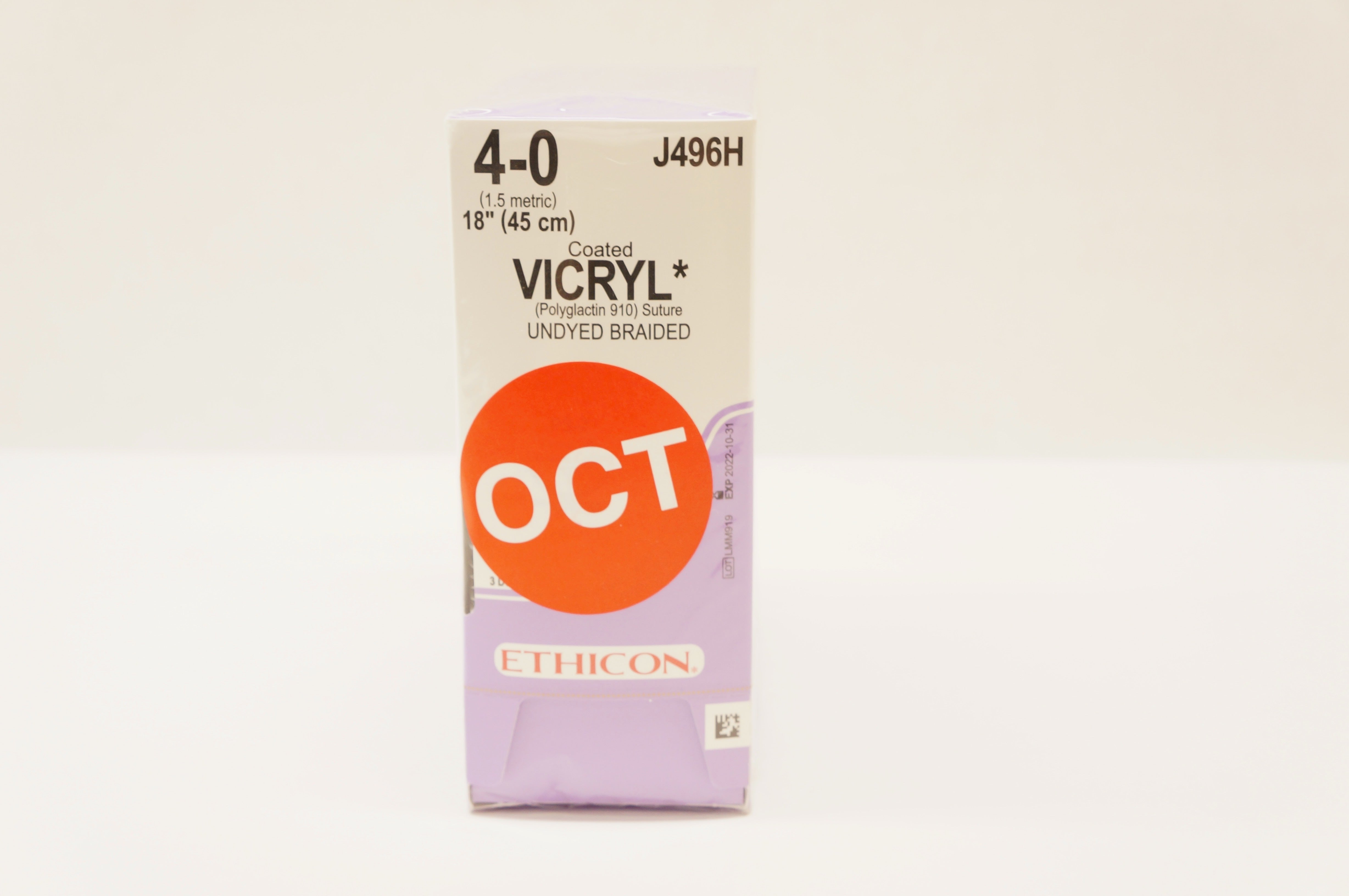 Ethicon J496H 4-0 Coated Vicryl Polyglactin Stre 18inch (x) - Box of 36