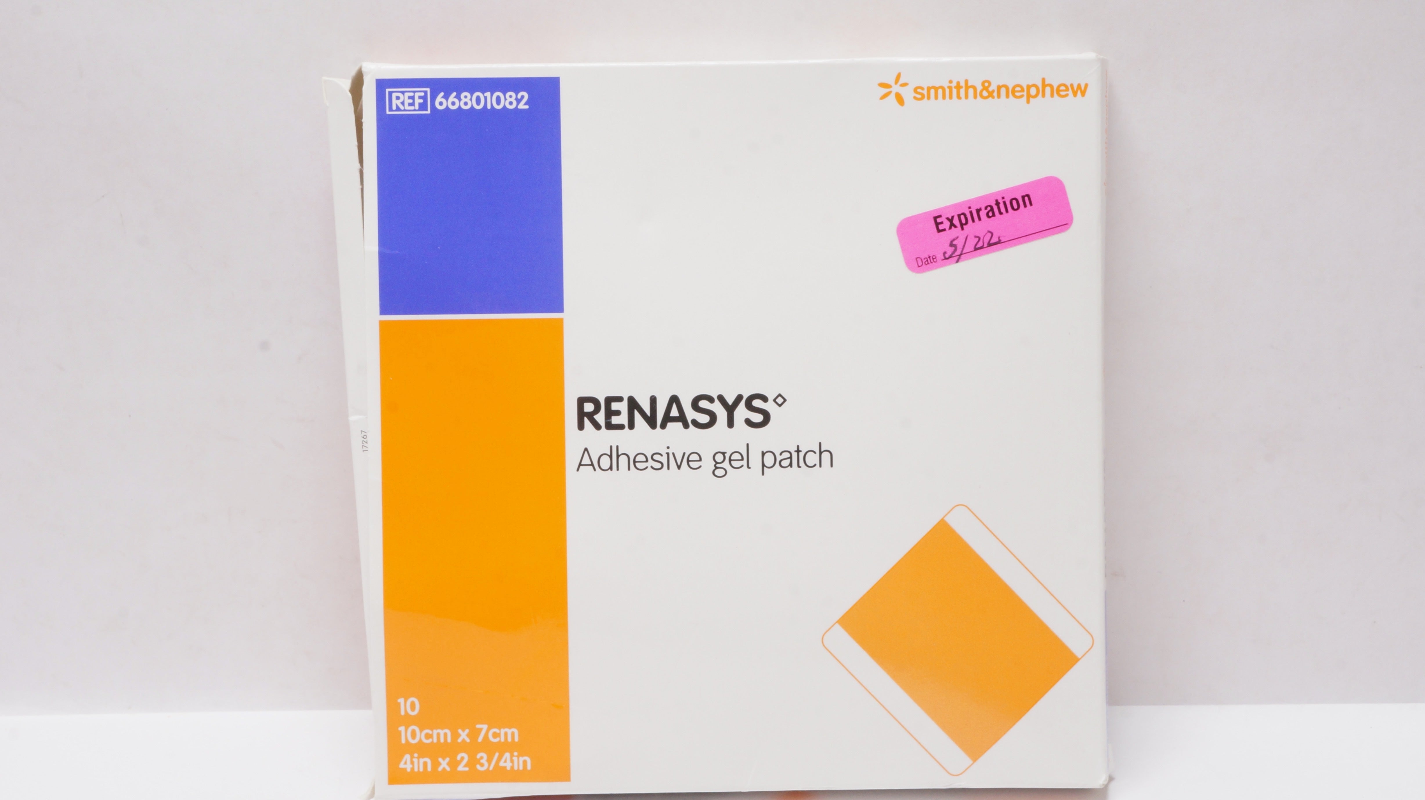 Smith&Nephew 66801082 Renasys Adhesive Gel Patch 4 x 2-3/4inch (x) - Box of 10