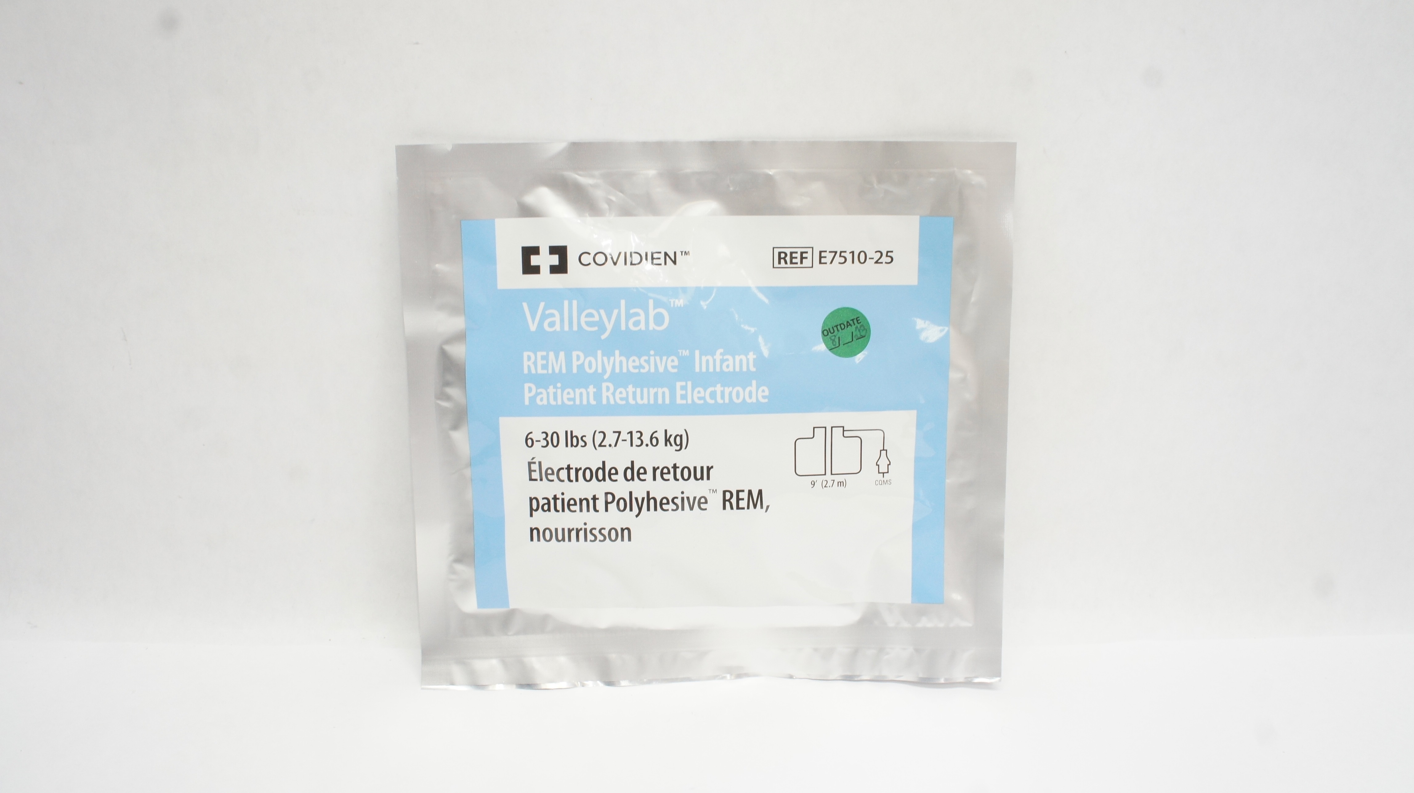 Covidien E7510-25 Valleylab REM Polyhesive Infant Return Electrode 6-30 lbs (x)