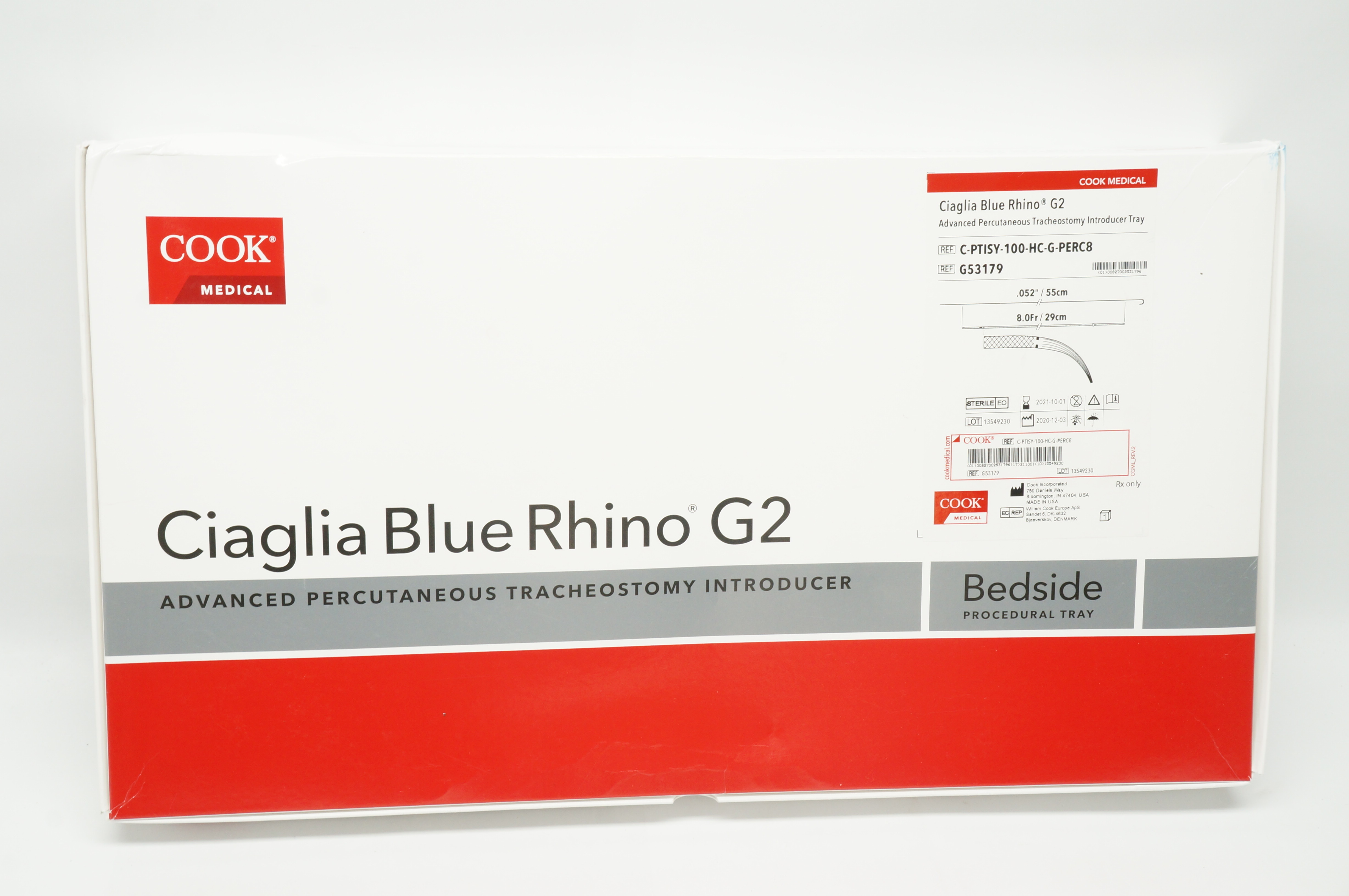 Cook G53179 Ciaglia Blue Rhino G2 Tracheostomy Introducer Tray .052in. x 8Fr (x)