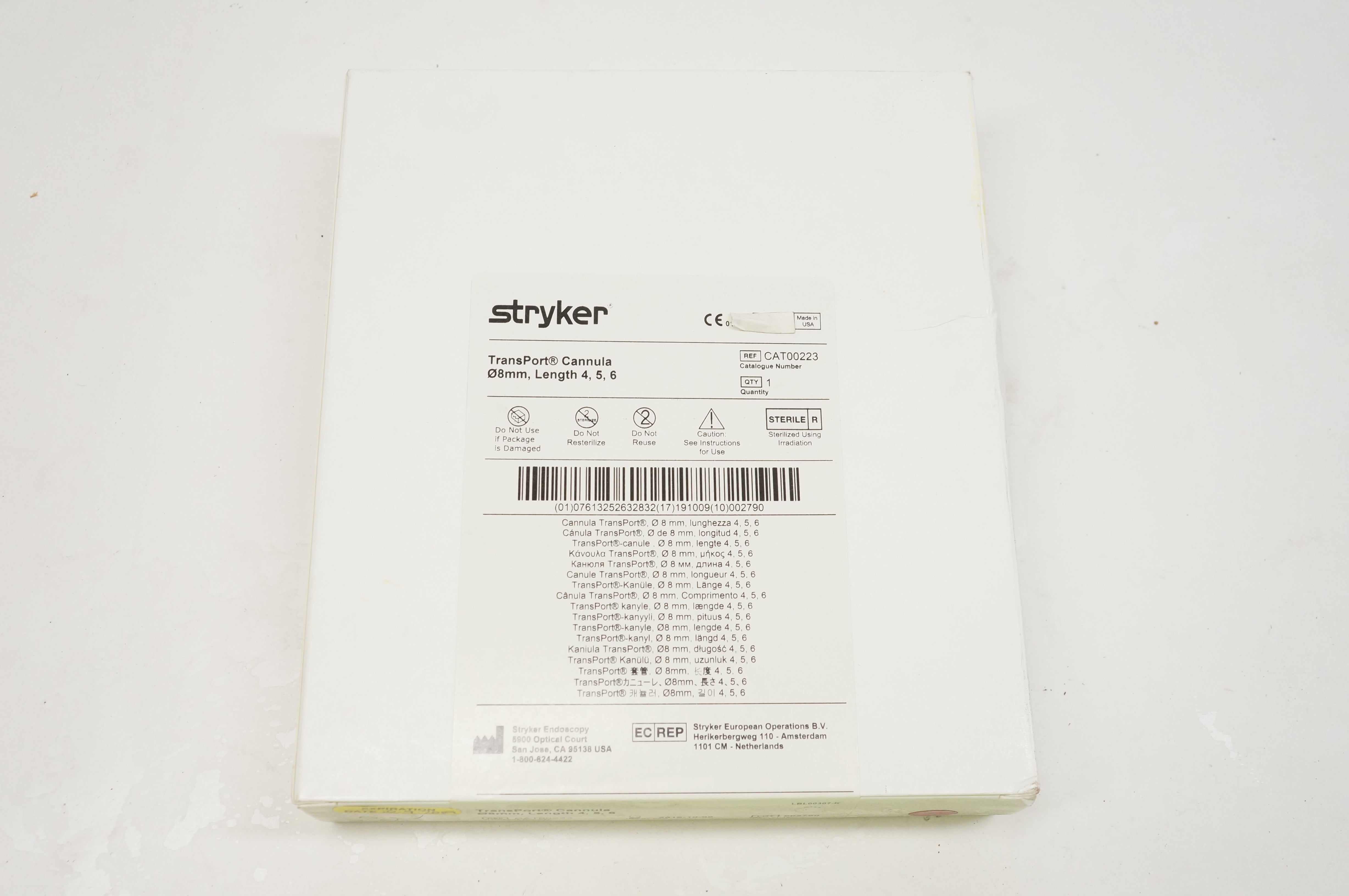 Stryker CAT00223 TransPort Cannula Diameter 8mm, Length 4, 5, 6 (x)