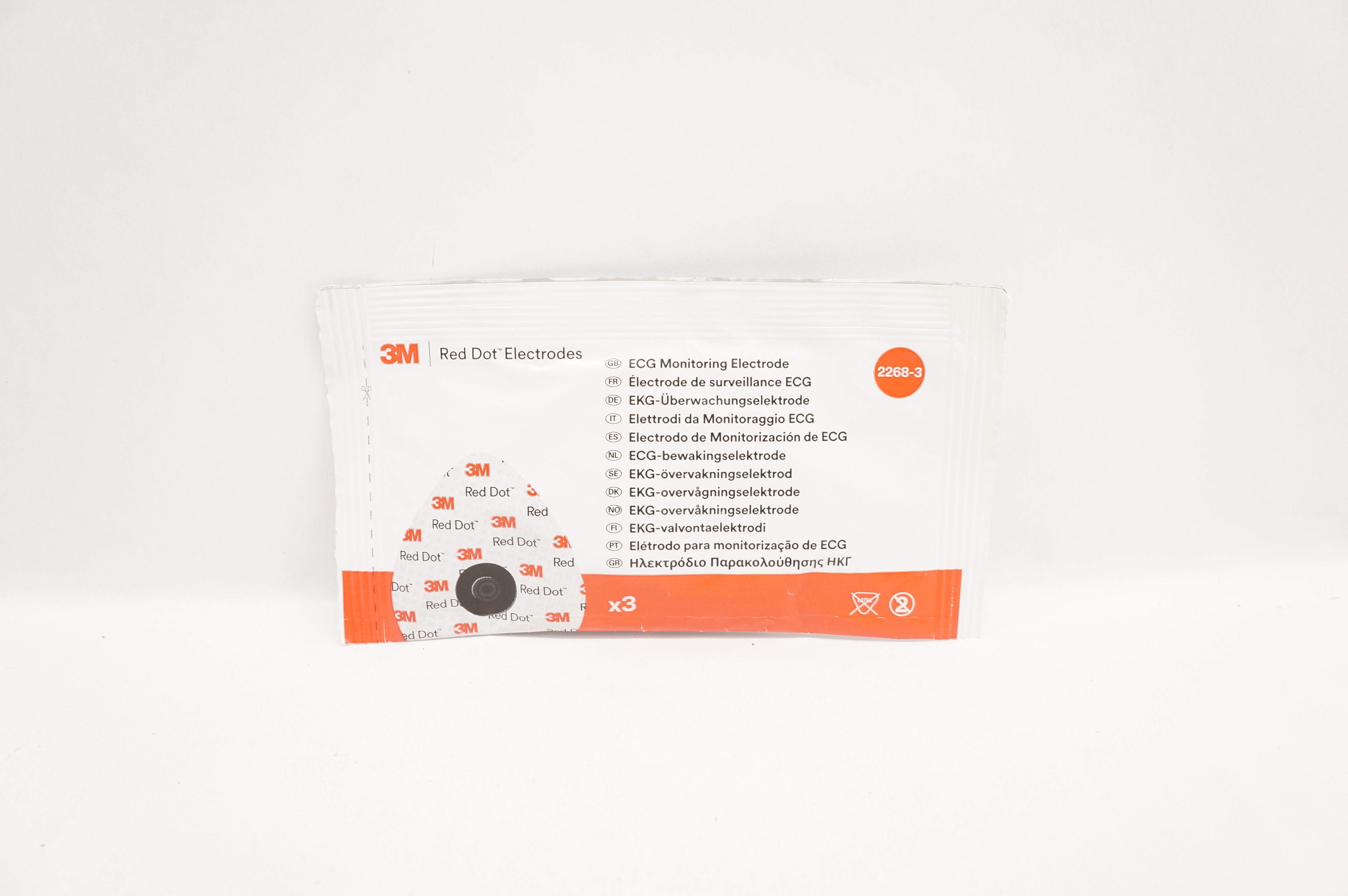 3M 2268-3 Red Dot ECG Monitoring Electrode (x) - Pack of 3