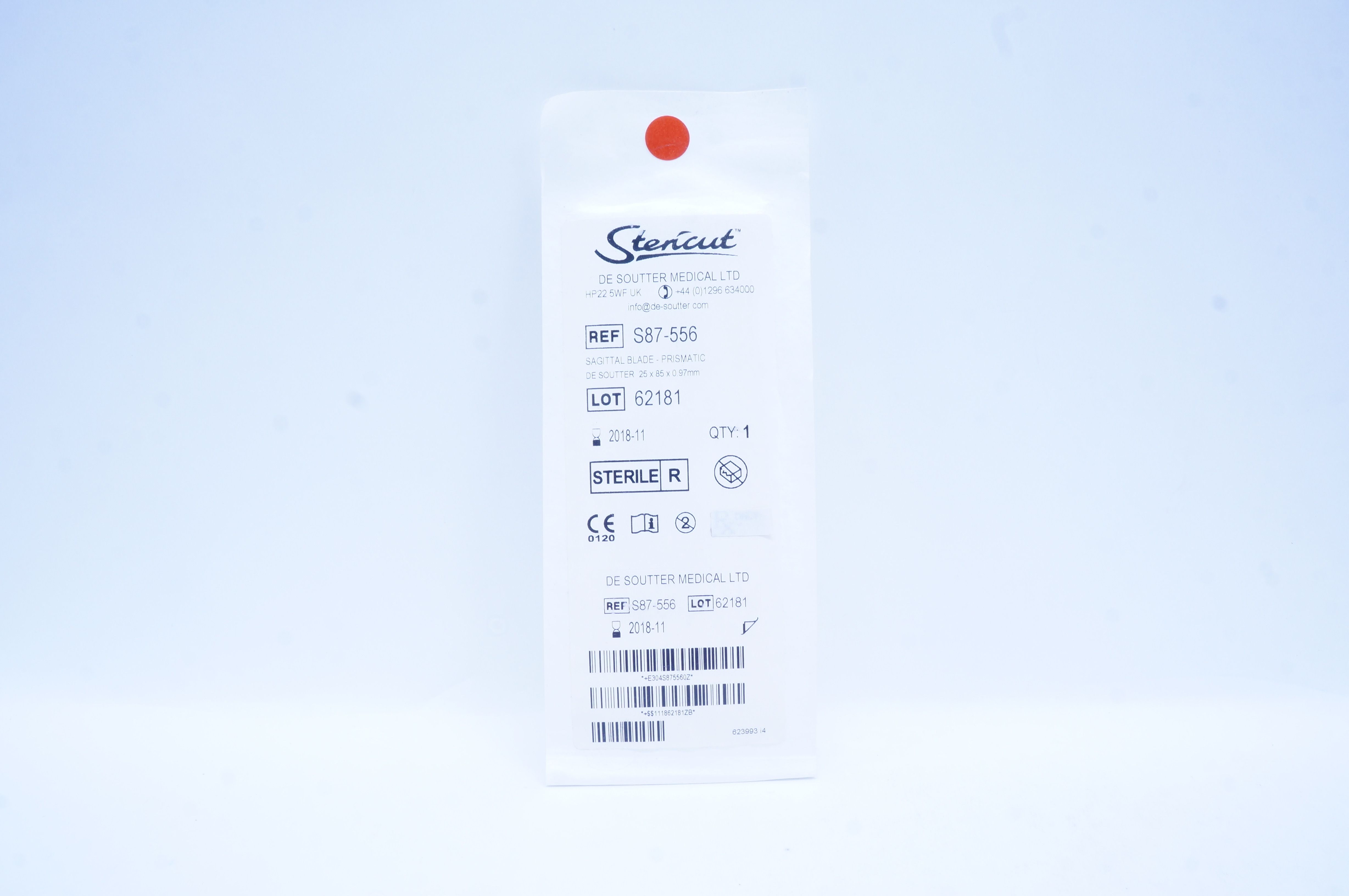 De Soutter S87-556 Stericut Sagittal Blade Prismatic 25 x 85 x 0.97mm (x)