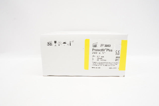 Smiths Medical 3063 Protect IV Plus Safety Cath. 24G x 3/4inch - Box of 50(x)