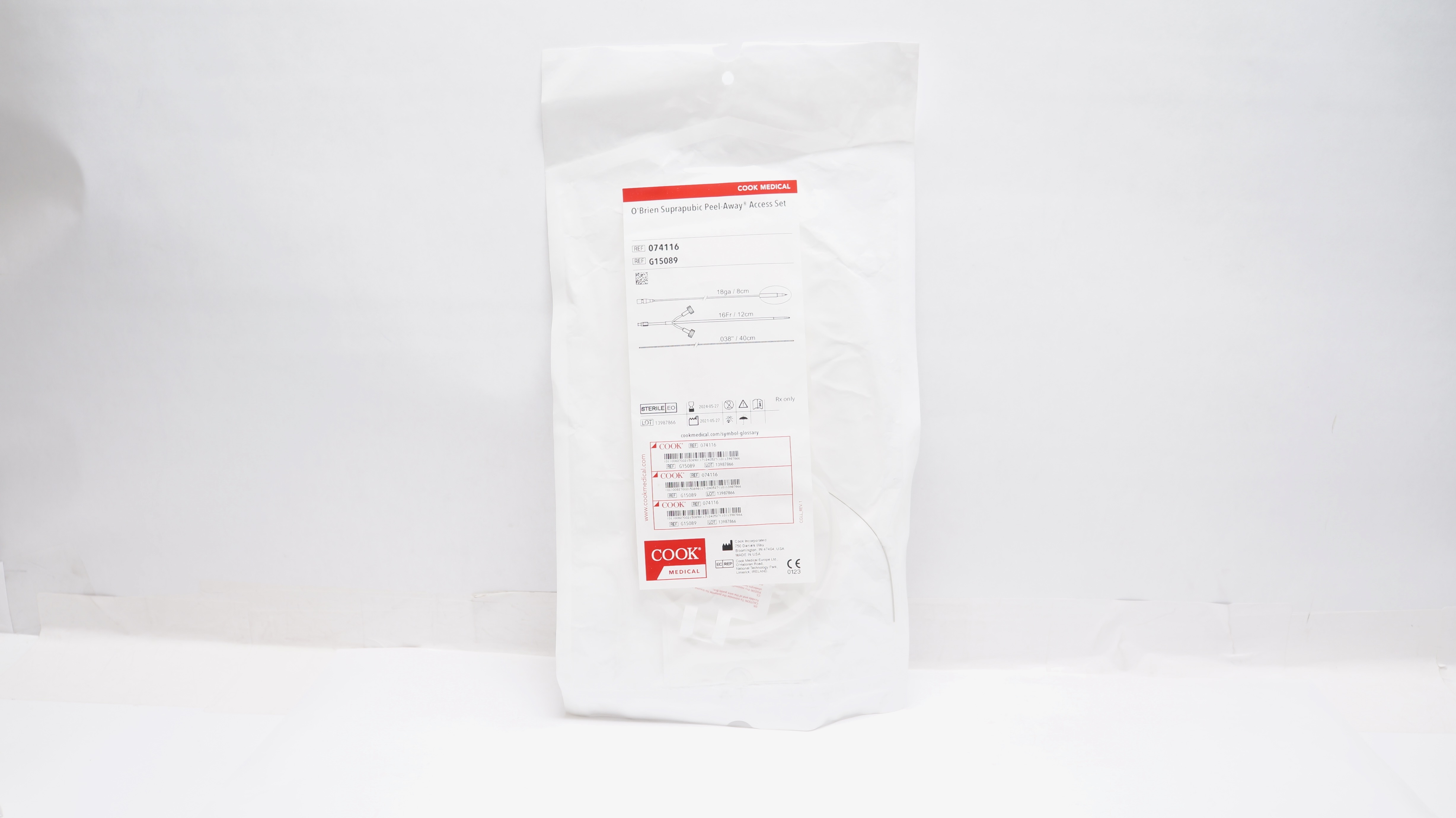 Cook Medical G15089 O'Brien Suprapubic Peel-Away Access Set 16Fr.
