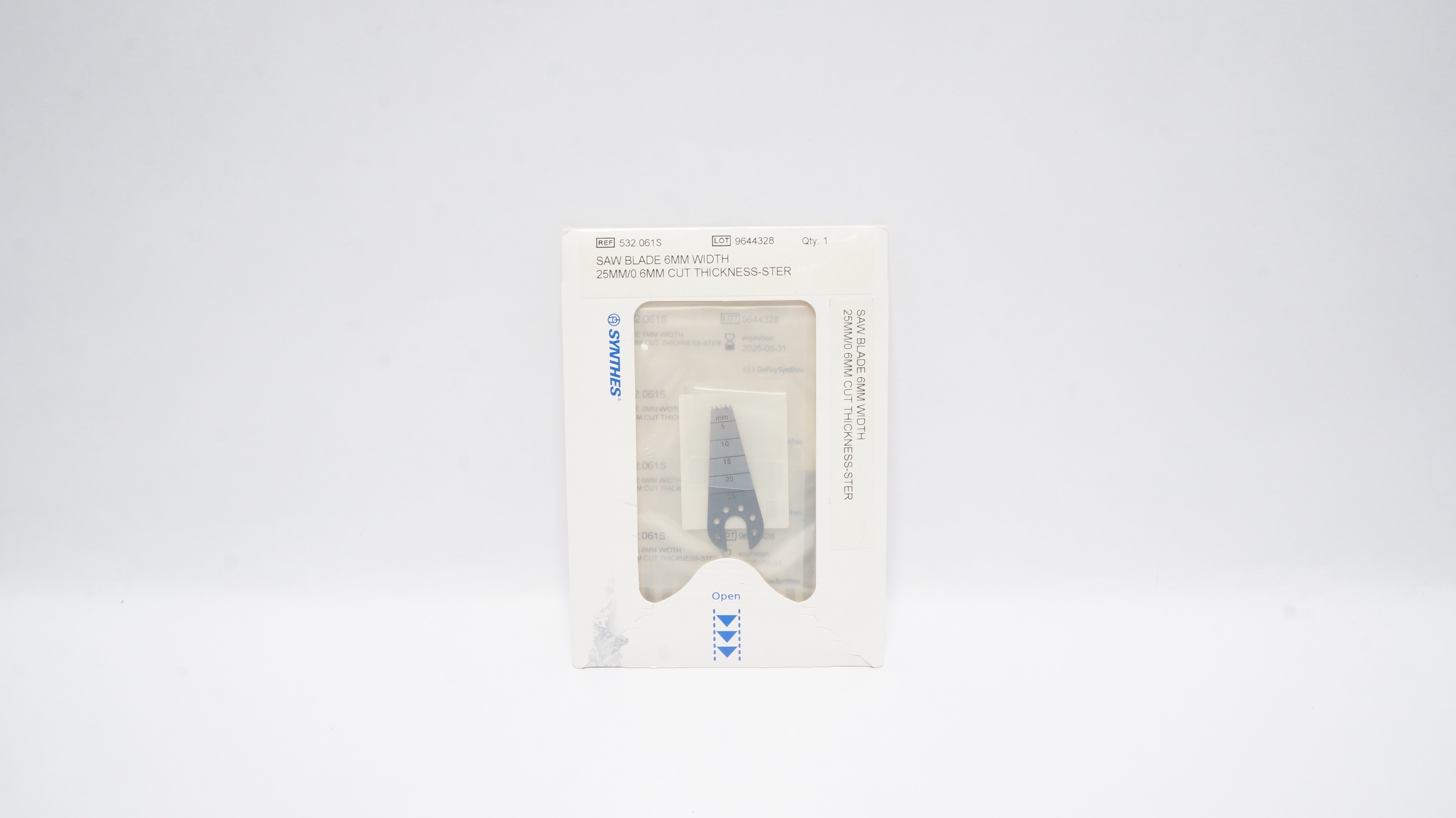 Synthes 532.061S Saw Blade 6mm Width 25mm/0.6m Cut Thickness-Ster (x)