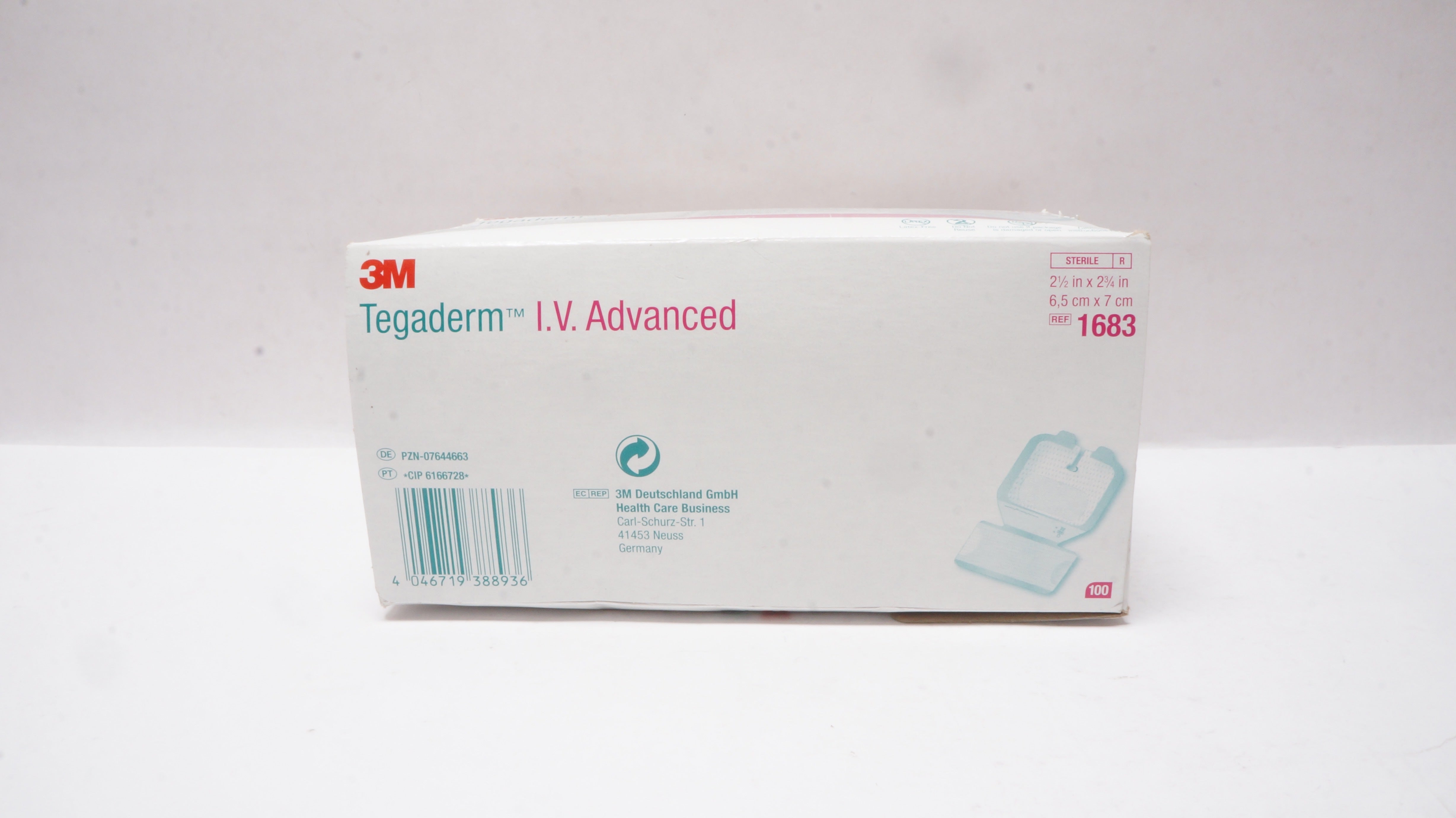 3M 1683 Tegaderm I.V. Advanced Securement Dressing 2-1/2 x 2-3/4inch -Box of 100
