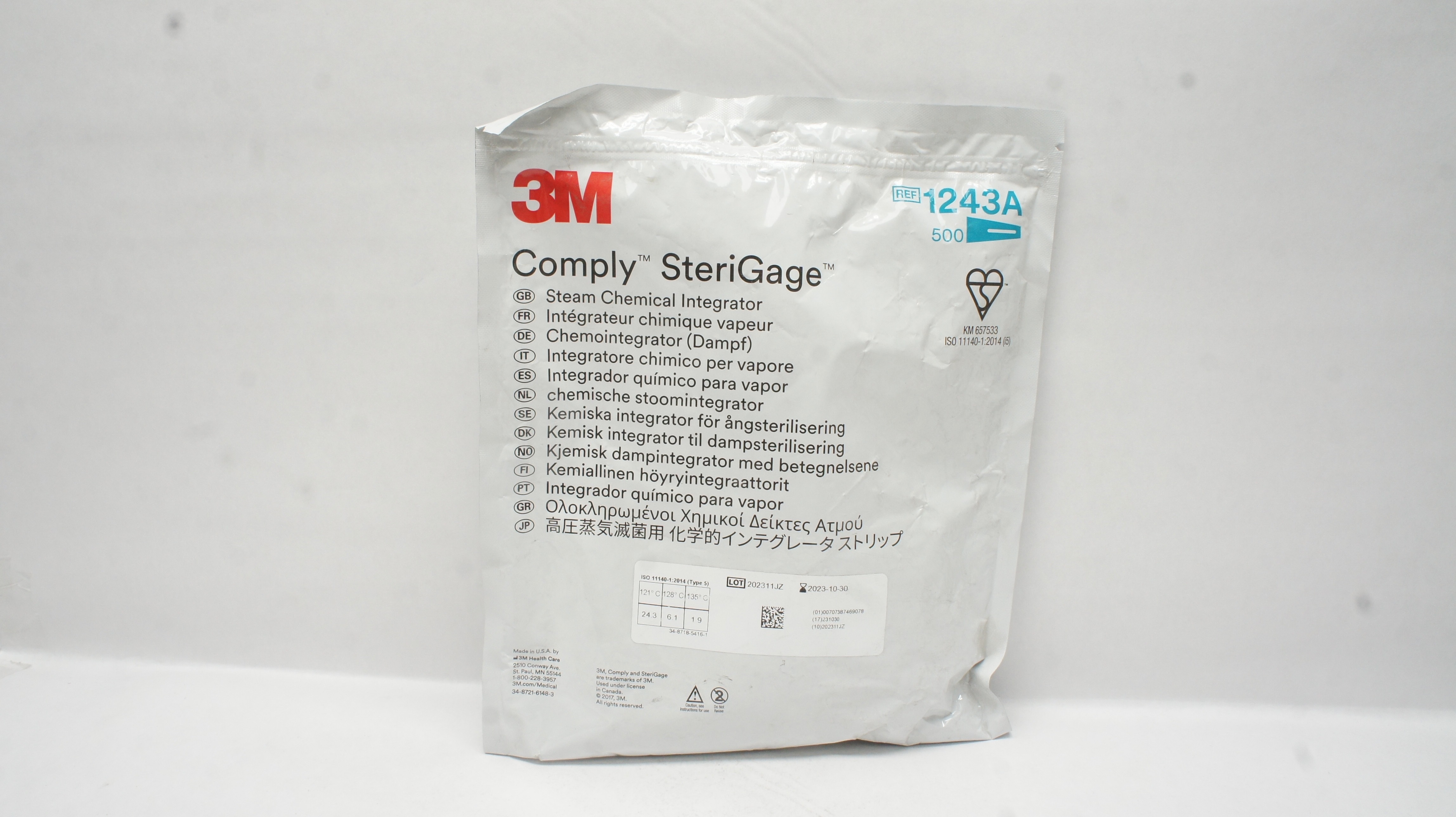 3M 1243A Comply Sterigage Steam Chemical Integrator (x) - Pack of 500