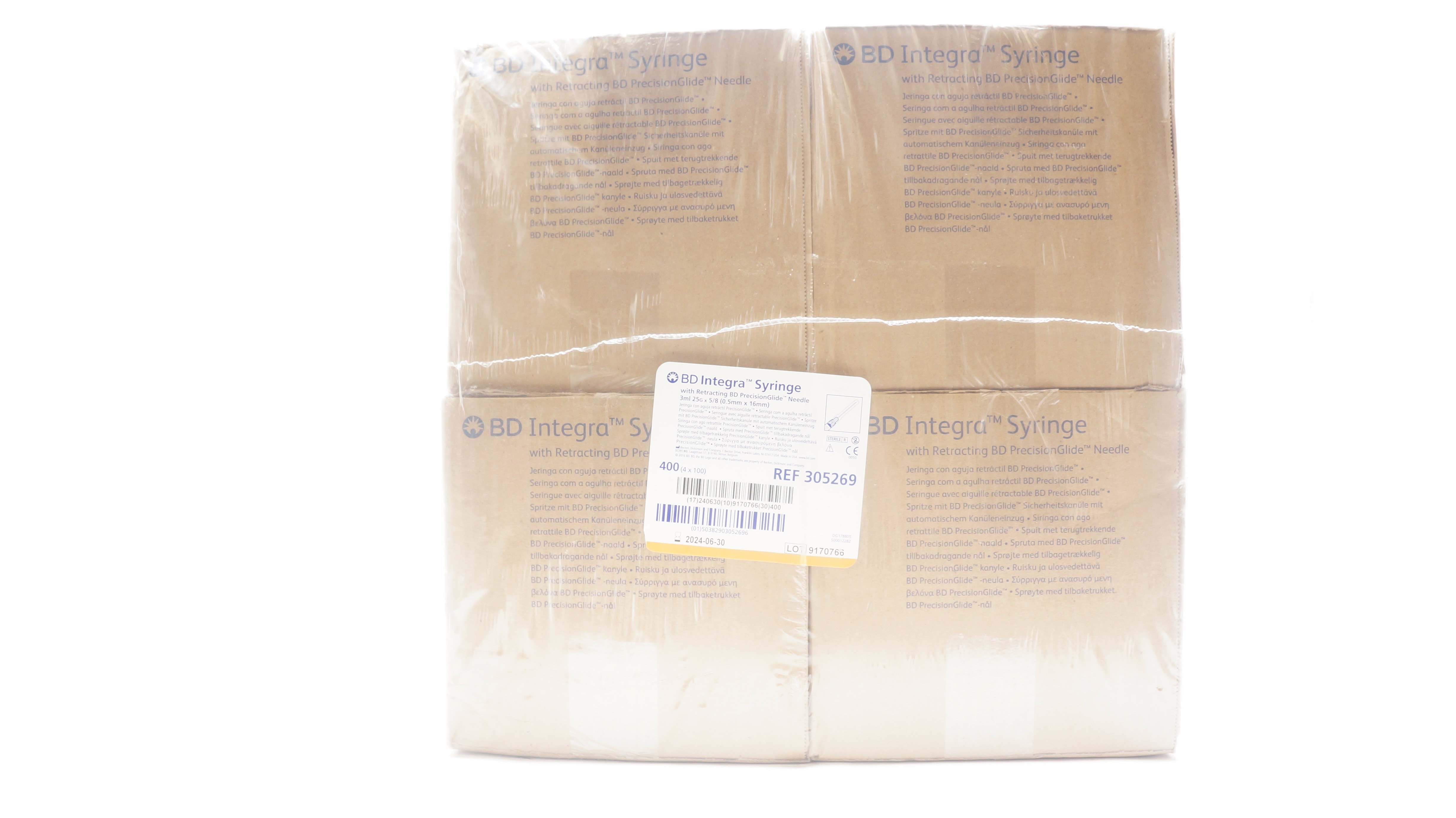 BD 305269 Integra Syringe W/ PrecisionGlide Ndle 3mL 25G x 5/8 - Box of 400