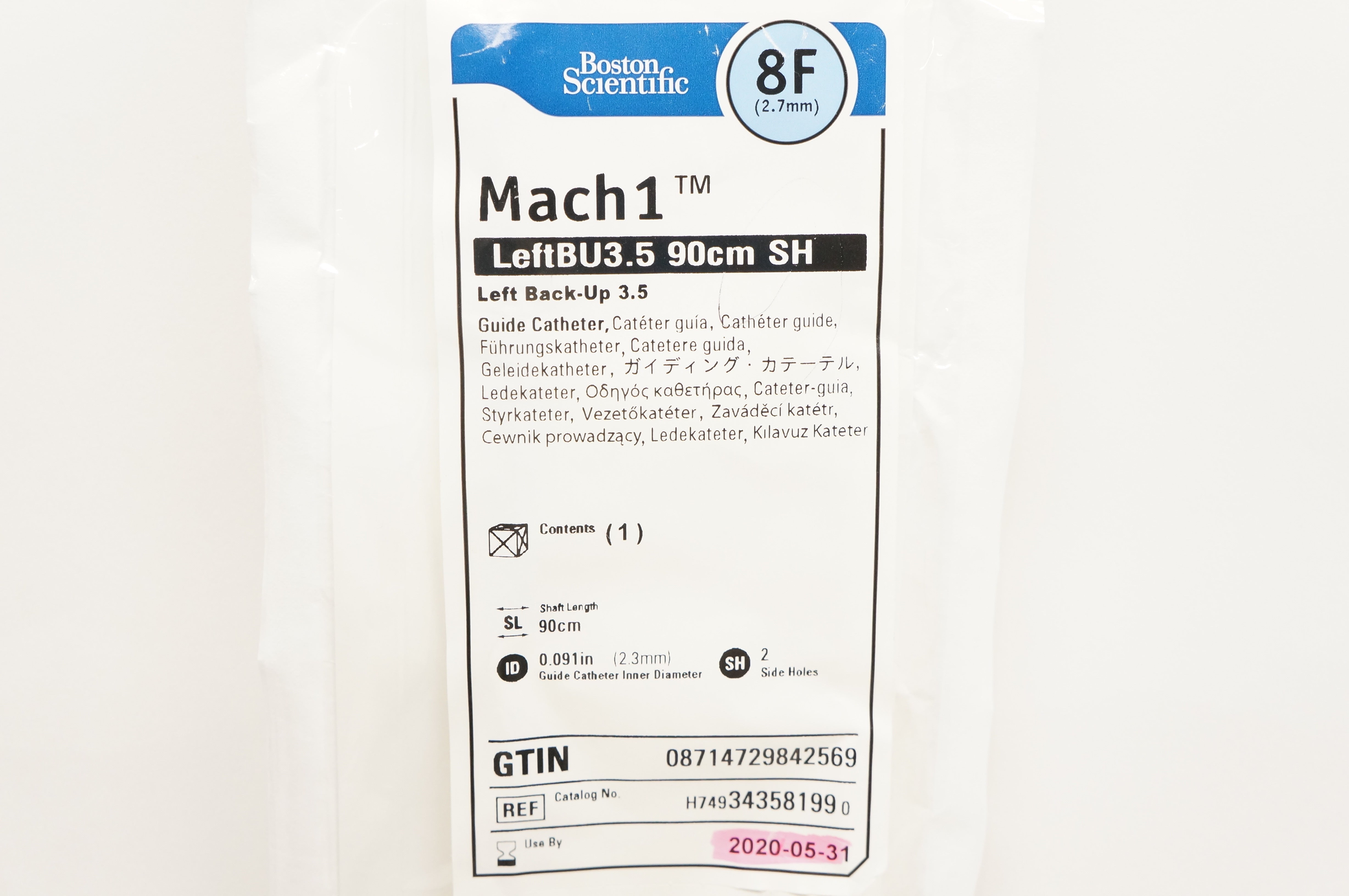 Boston Scientific H749343581990 Mach1 Left Back-Up 3.5 Guide Cath. 8F (x)
