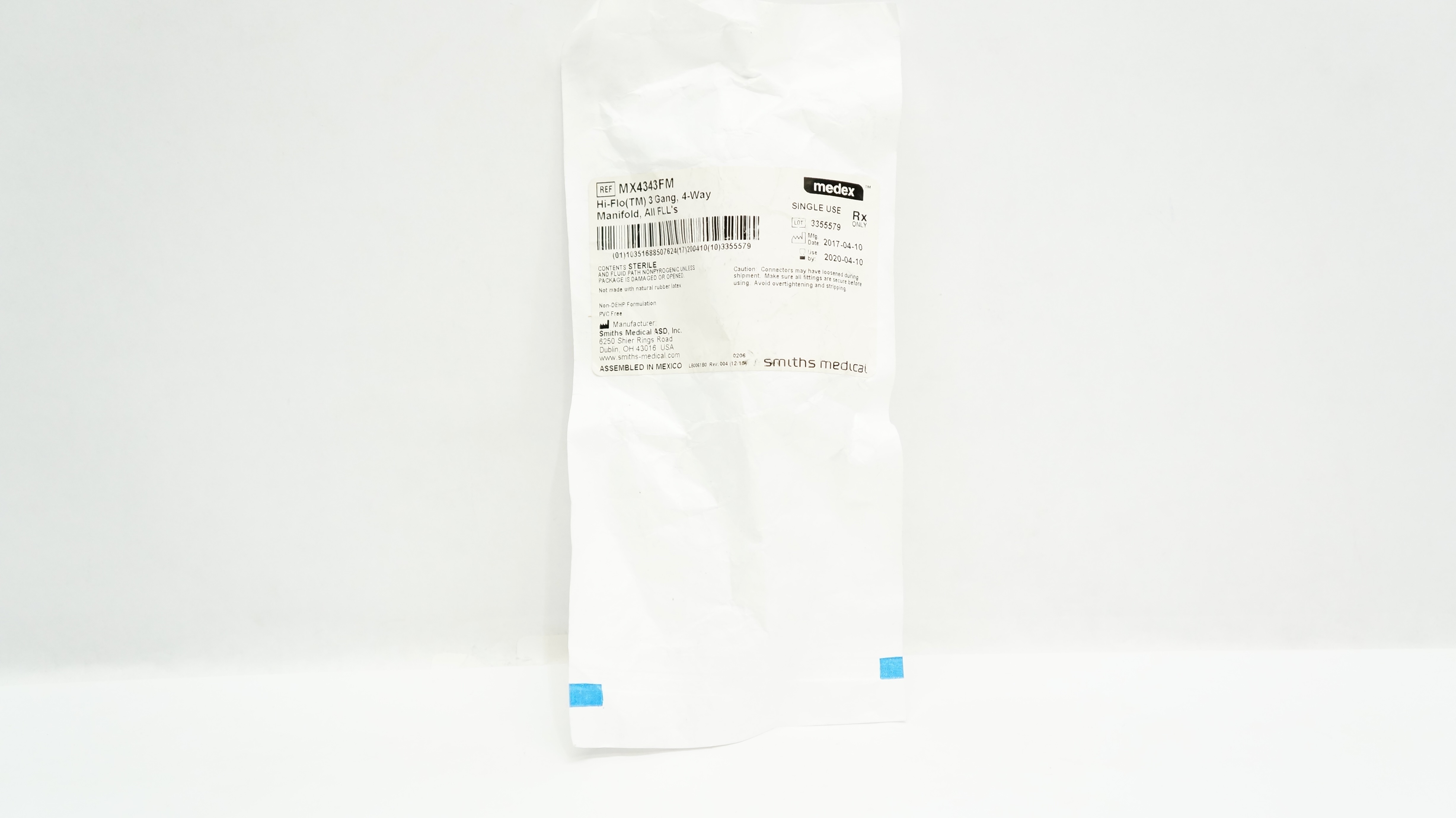 Smiths Medical MX4343FM Medex Hi-Flo (TM) Gang, 4-Way Manifold, All FLL's (x)