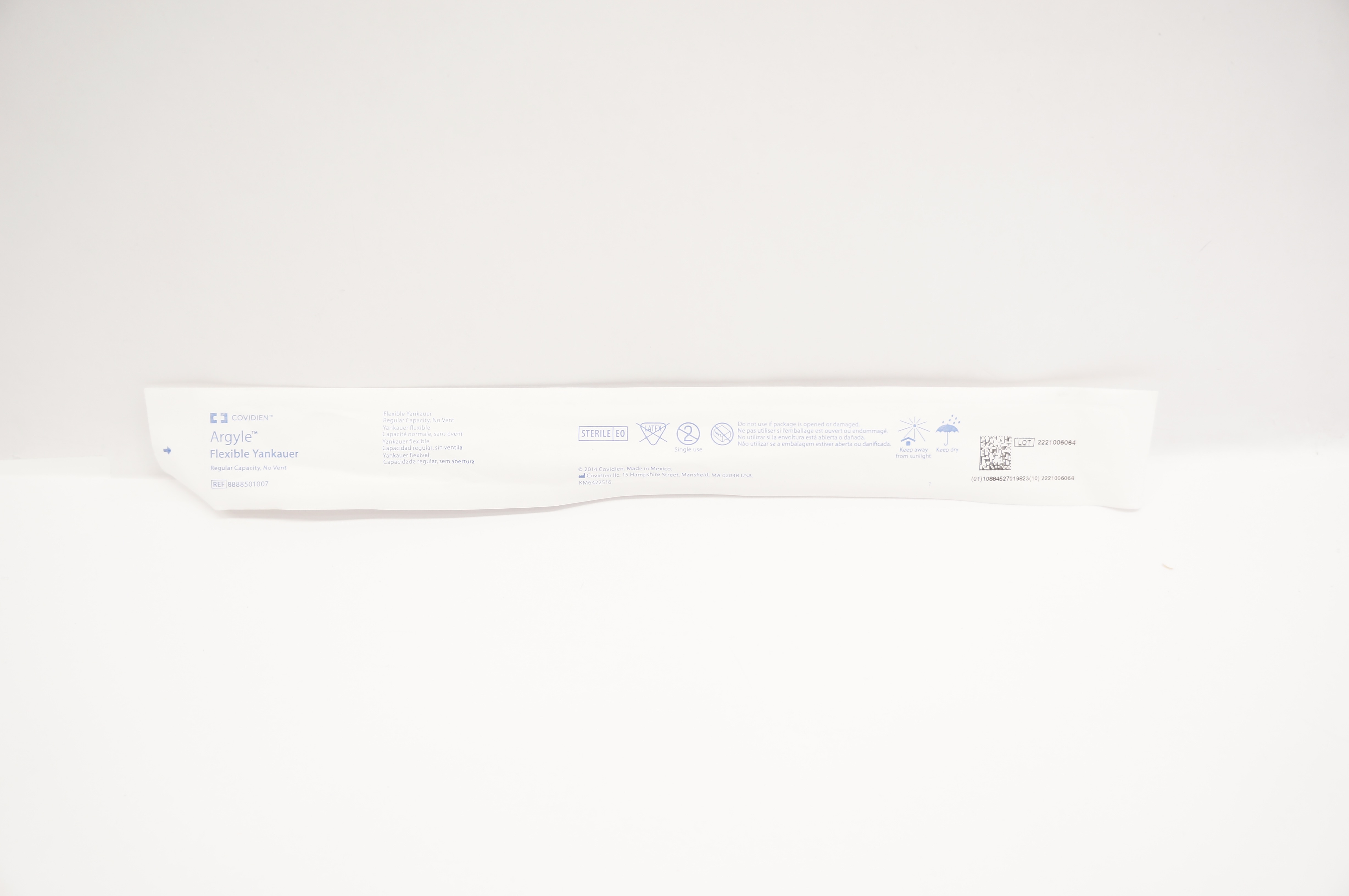 Covidien 8888501007 Argyle Flexible Yankauer, Regular Capacity, No Vent