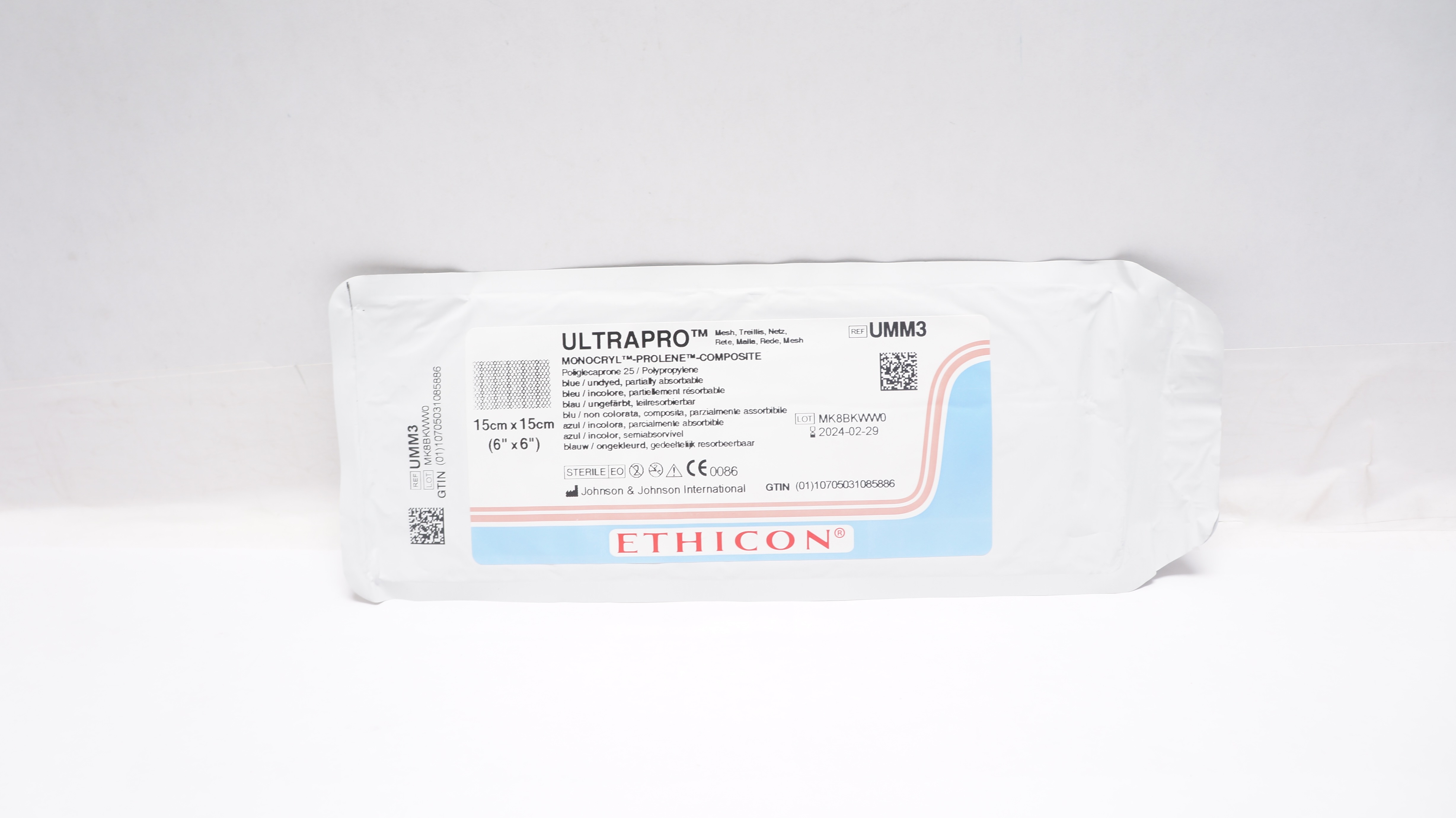 Ethicon UMM3 ULTRAPRO Monocryl-Prolene-Composite 6 x 6inch (x)