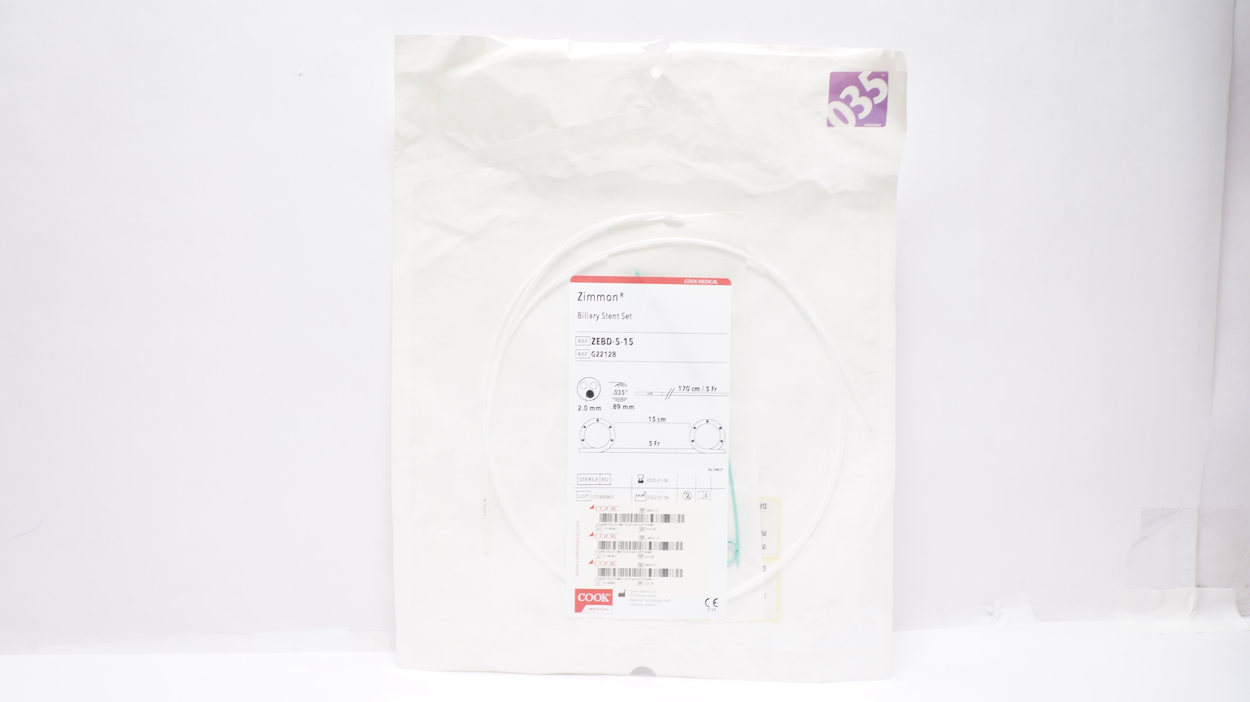 Cook Medical G22128 Zimmon Biliary Stnt. 5Fr x  170cm