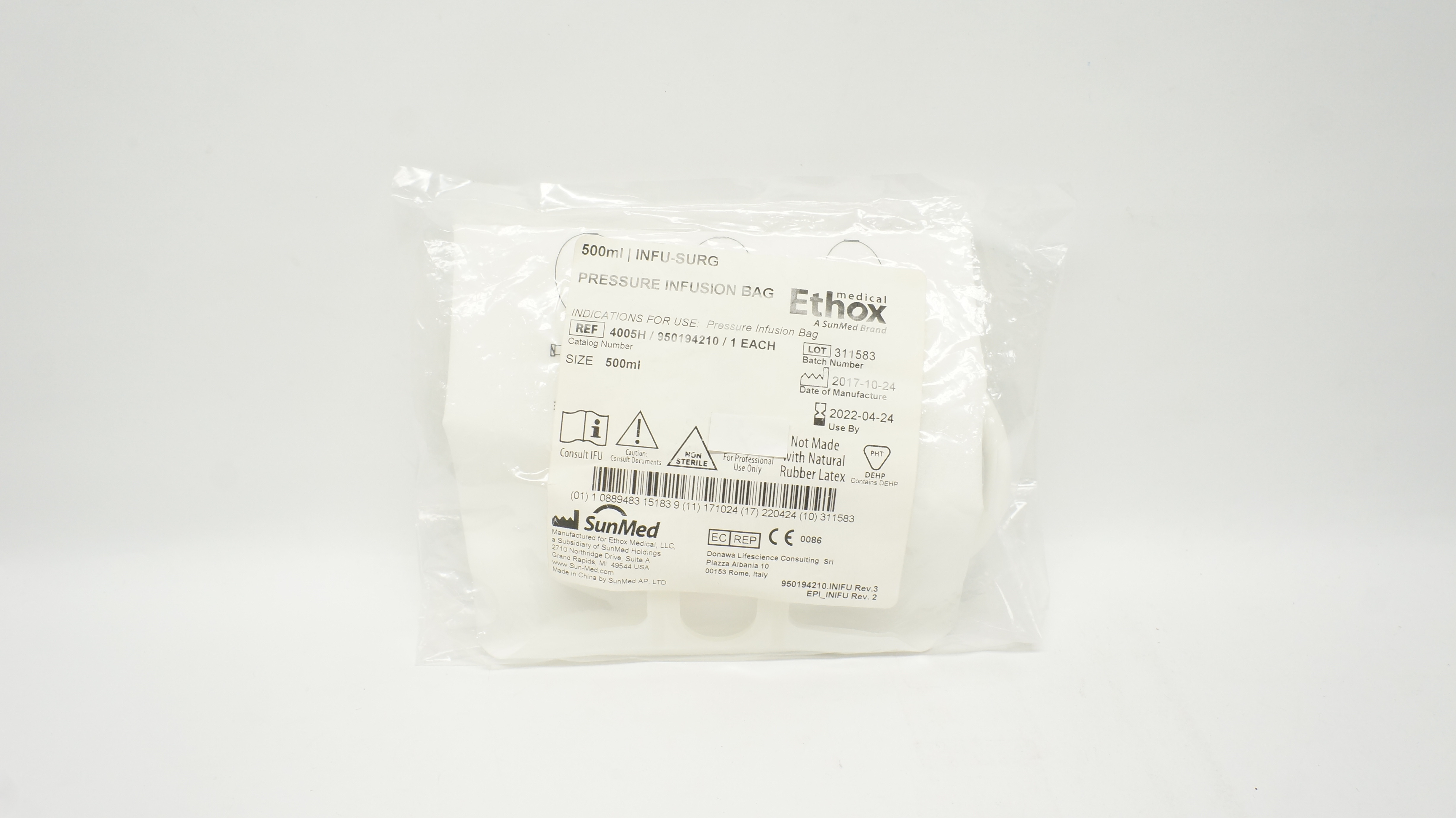 Ethox 4005H/950194210 Pressure Infusion Bag 500ml