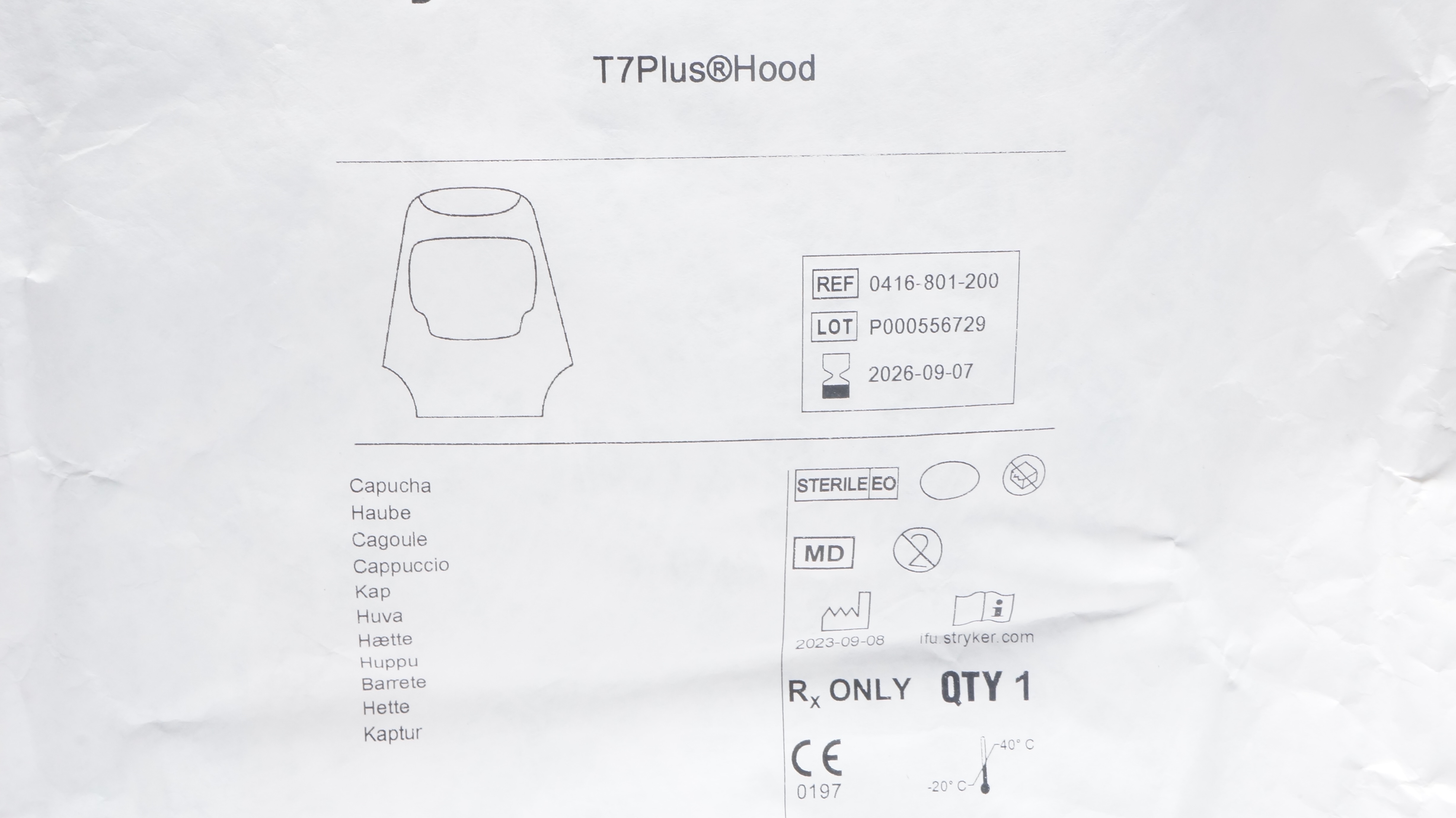 Stryker 0416-801-200 T7Plus Hood