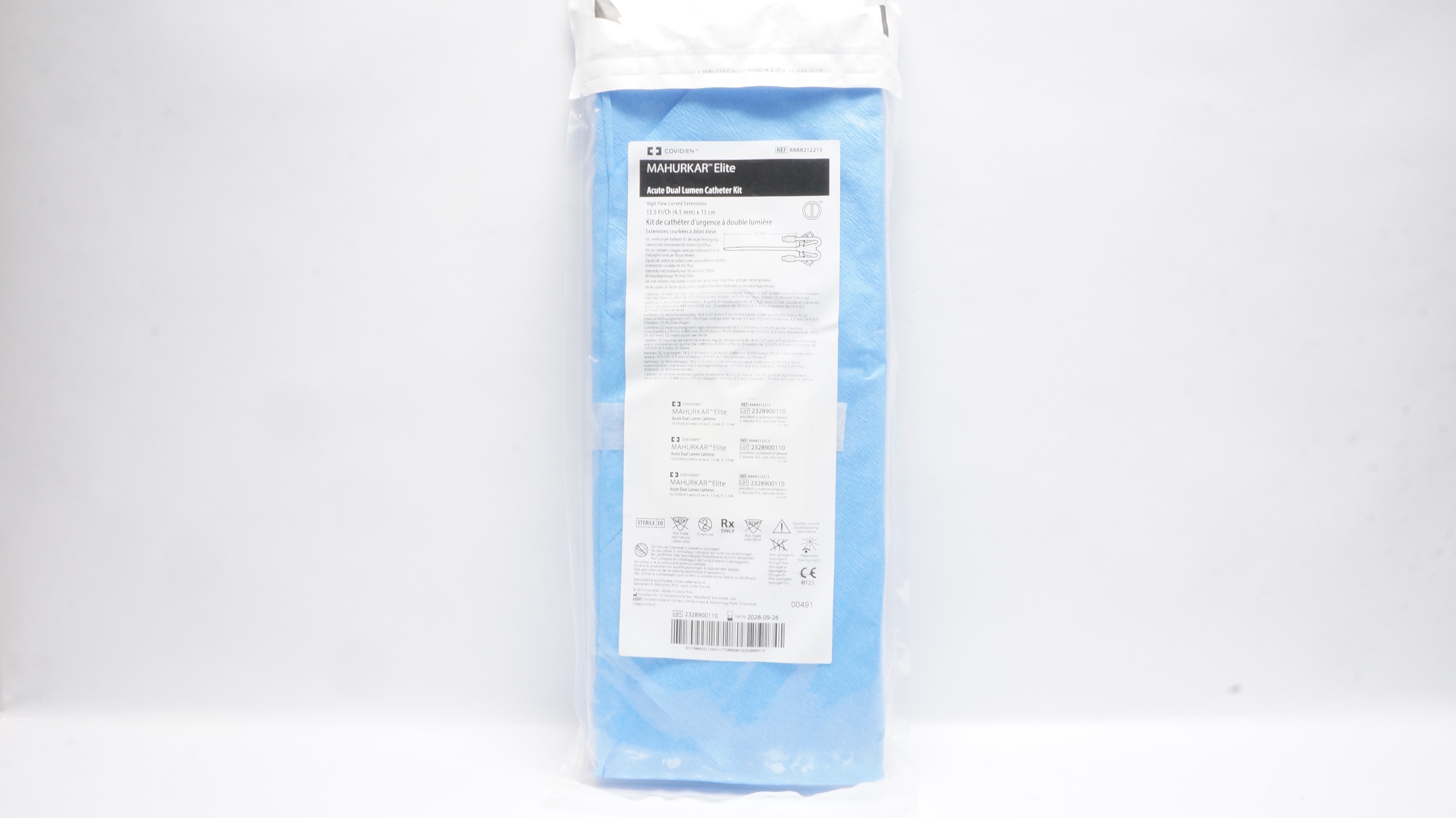 Covidien 8888212213 MAHURKAR Elite Dual Lumen Cath. 13.5Fr/Ch x 13cm