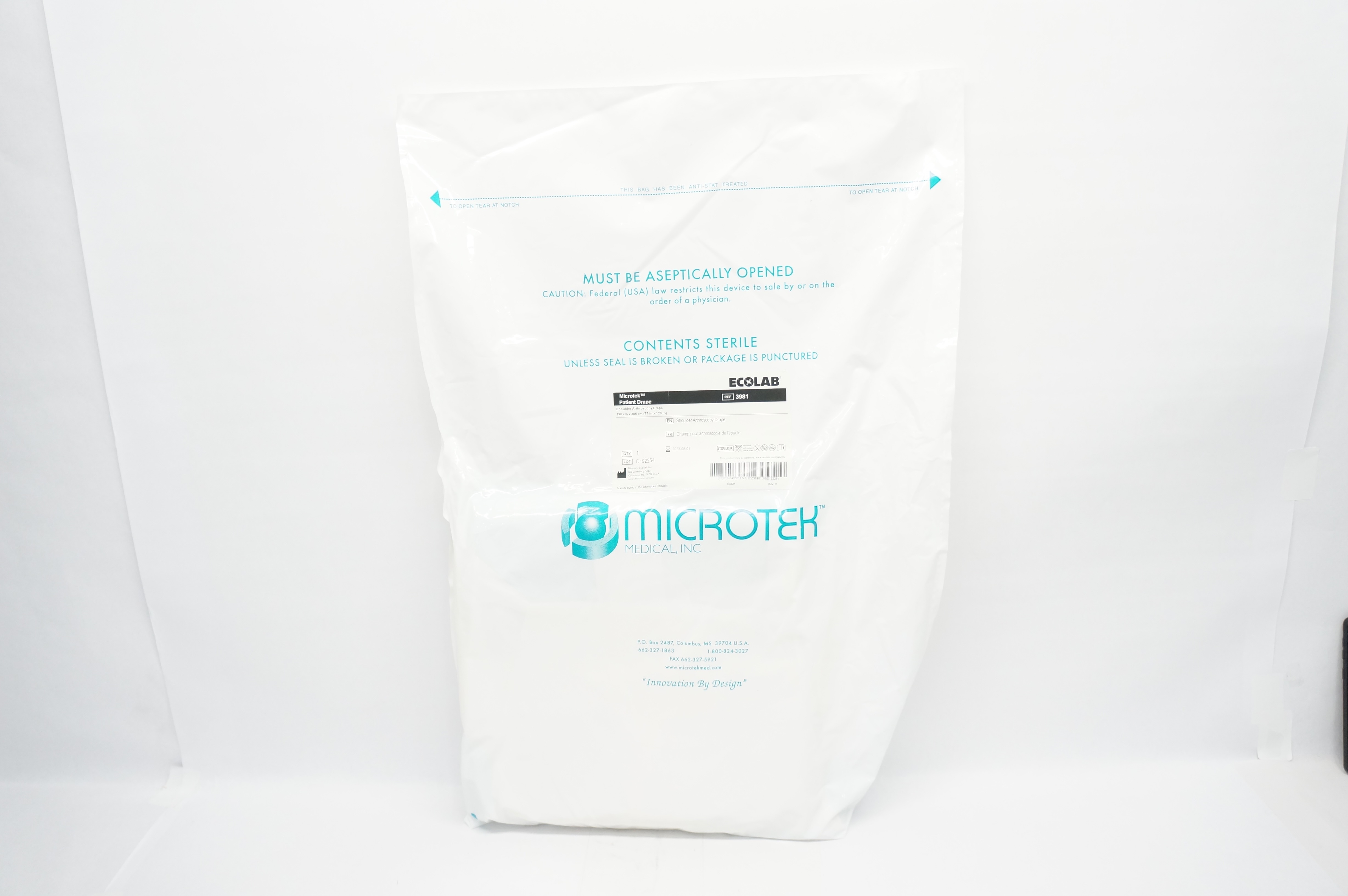 Microtek Medical 3981 Shoulder Arthroscopy Drape 77in x 120in