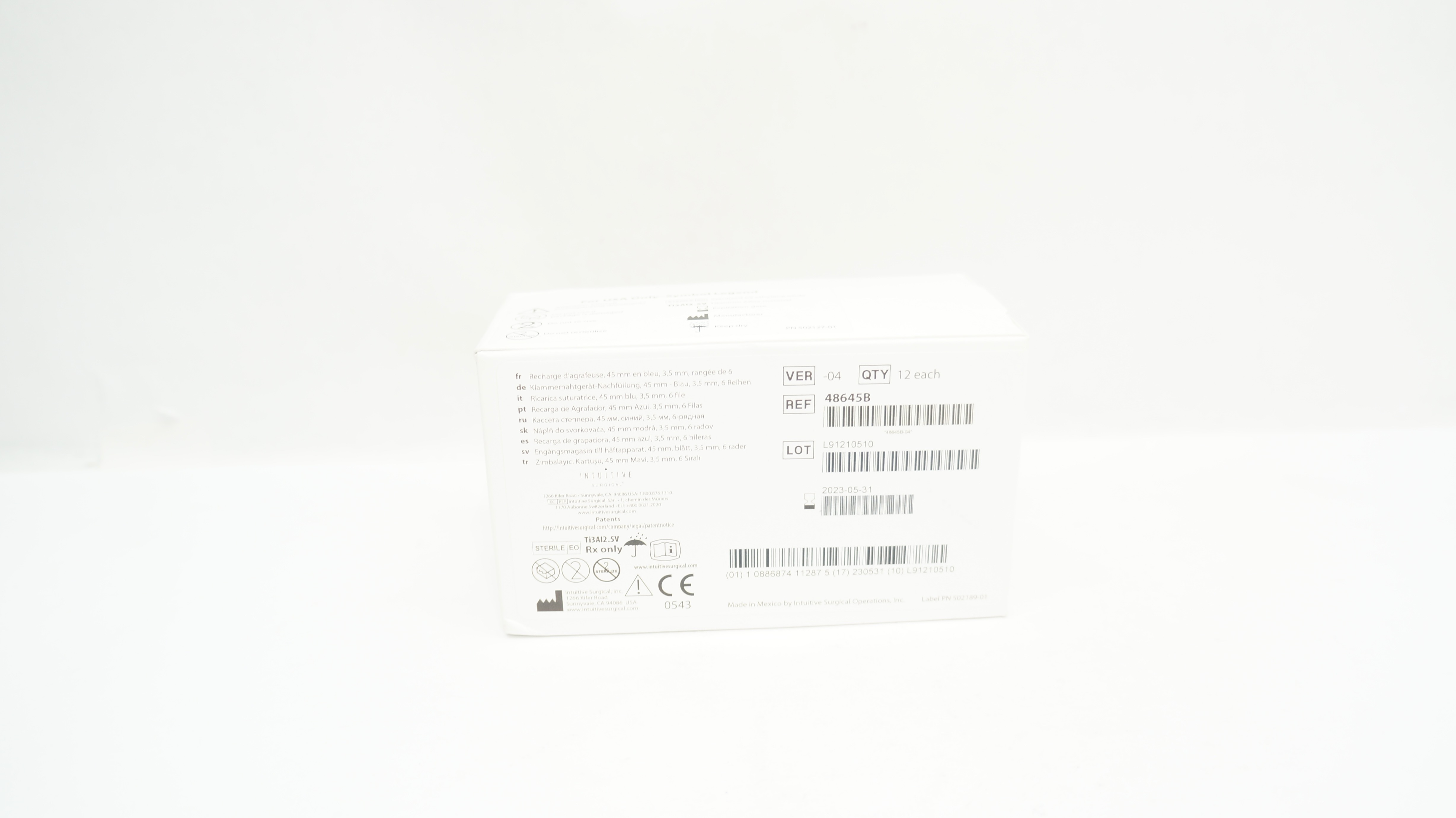 Intuitive 48645B Da VinciXi EndoWrist Stapler 45mm Reload 3.5 mm (x) - Box of 12