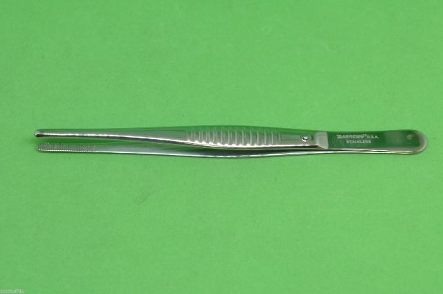 Arrow Forceps Dressing 5.50inch lg Straight and Serrated Jaw Round Tip Crs