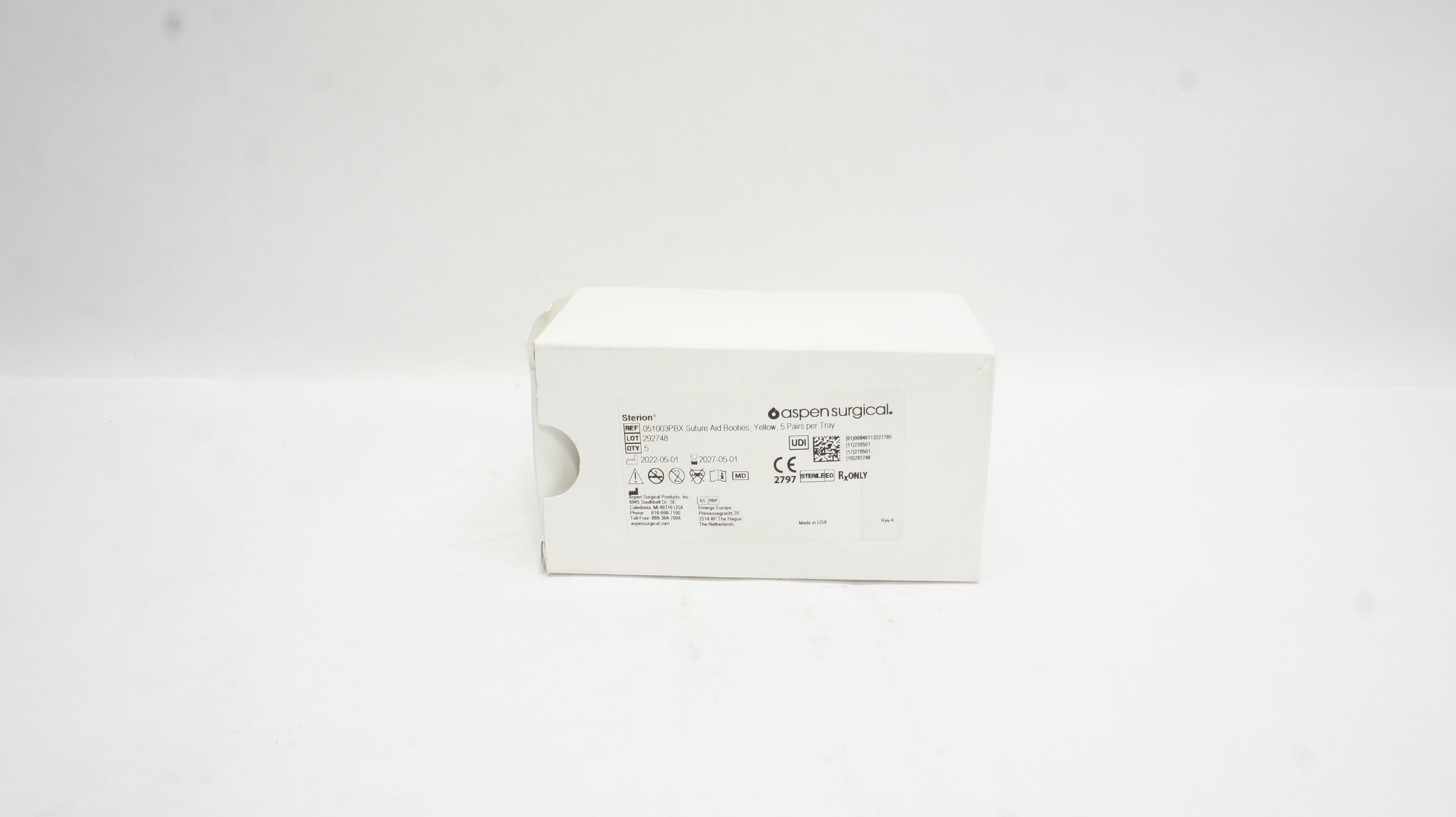 Aspen Surgical 051003PBX Sterion Stre Aid Booties, Yellow - Pack of 5
