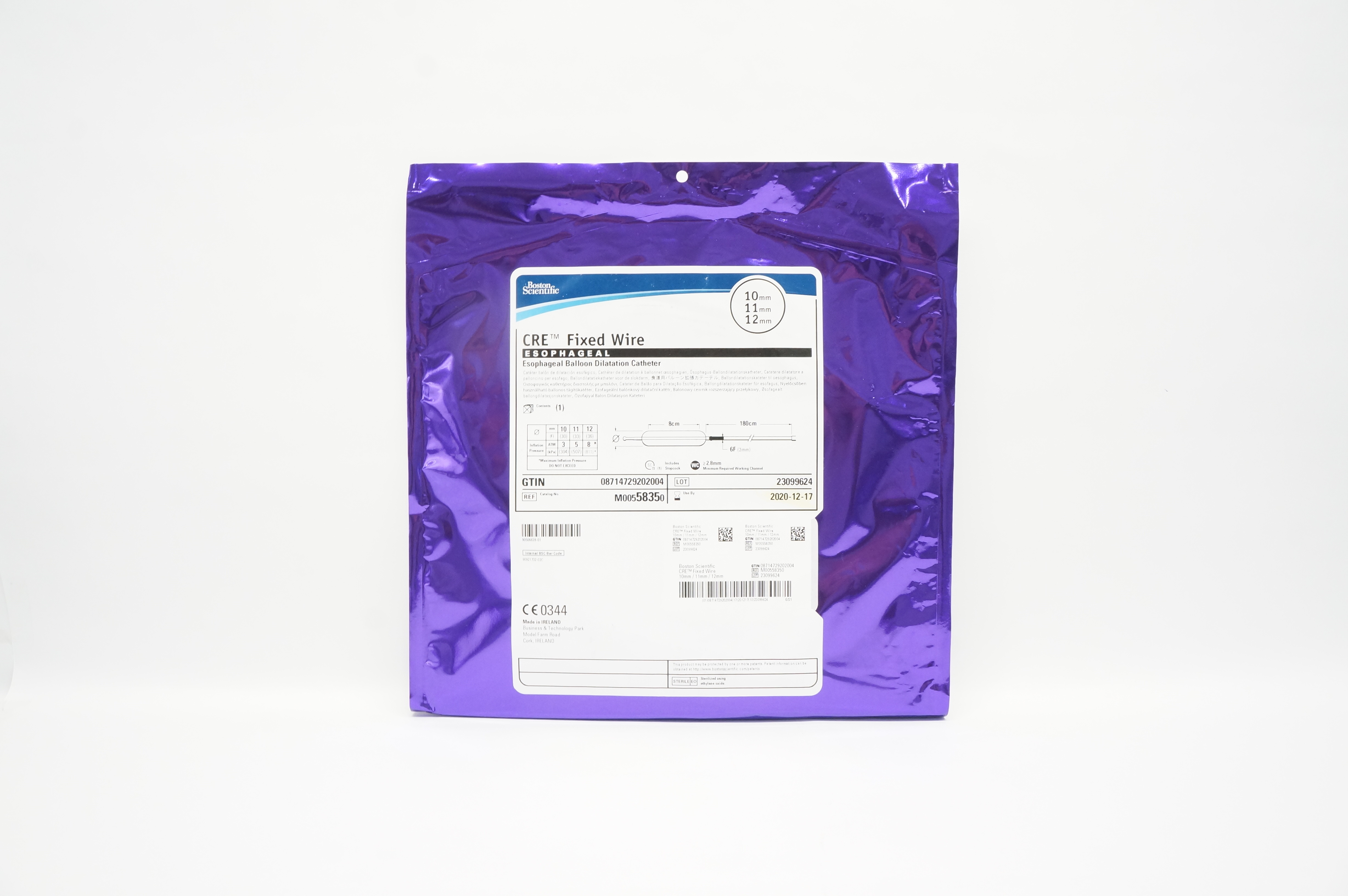 Boston Scientific M00558350 CRE Esophageal Balloon Dilatation Cath.10x11x12mm(x)