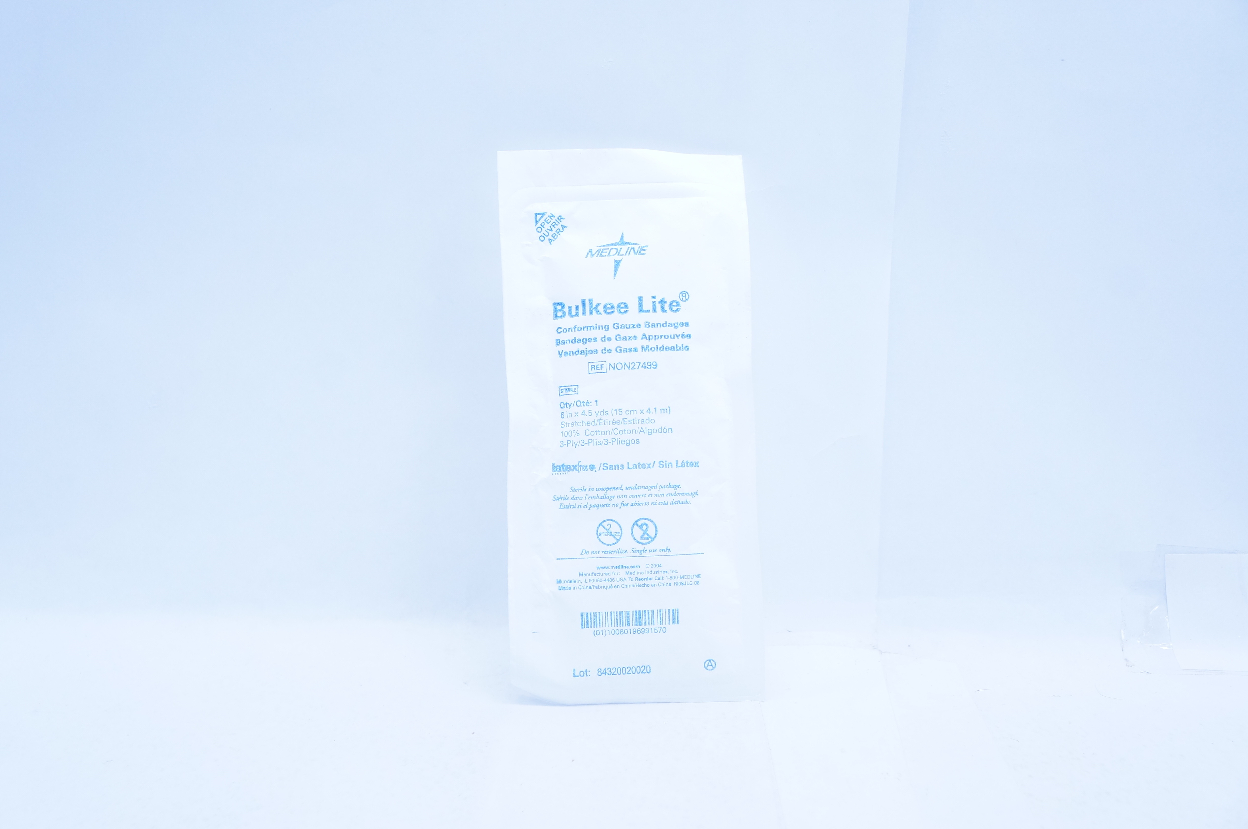 Medline NON27499 Bulkee Lite Conforming Gauze Bandages 6inch x 4.5yds, 3-Ply