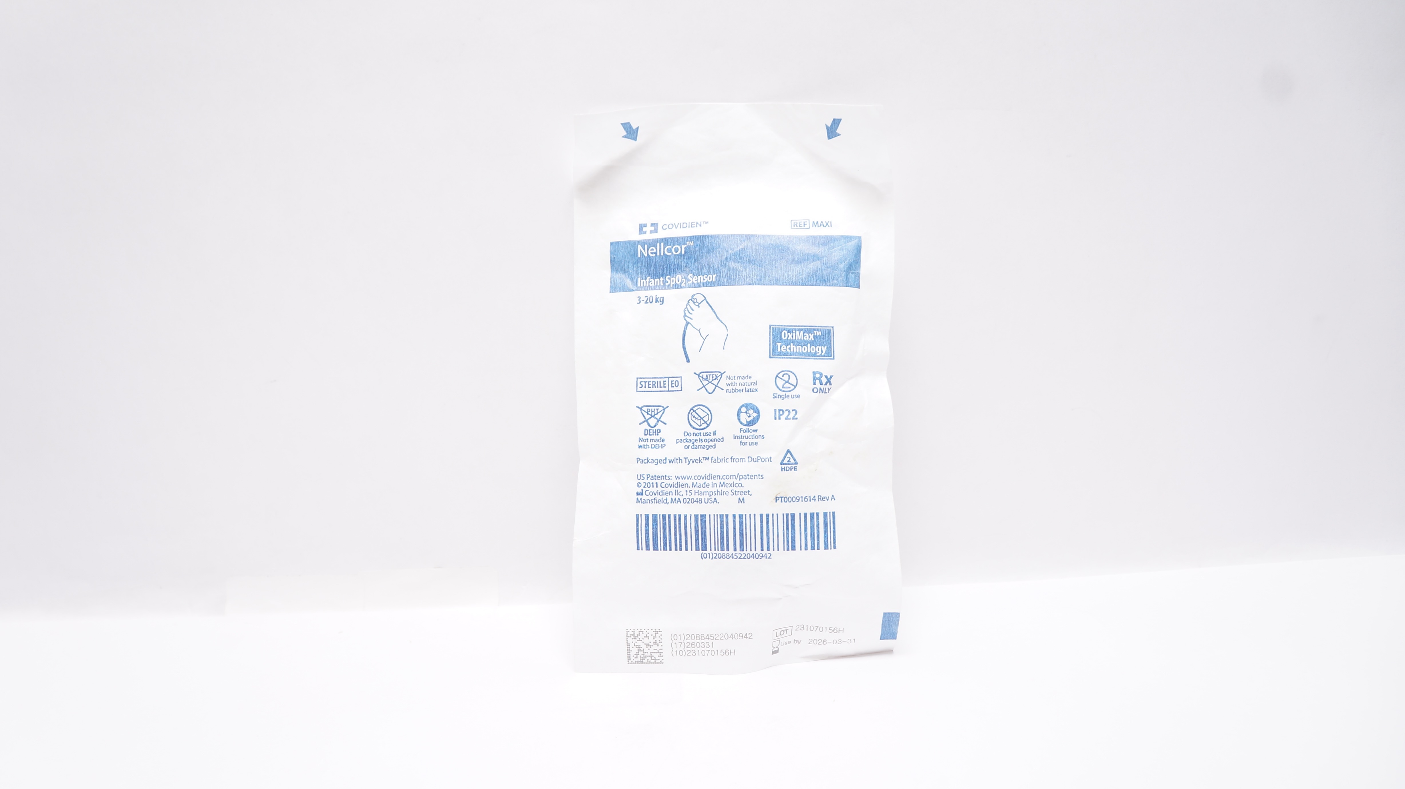Covidien MAXI Nellcor Infant SpO2 Sensor OxiMax Technology 3-20kg