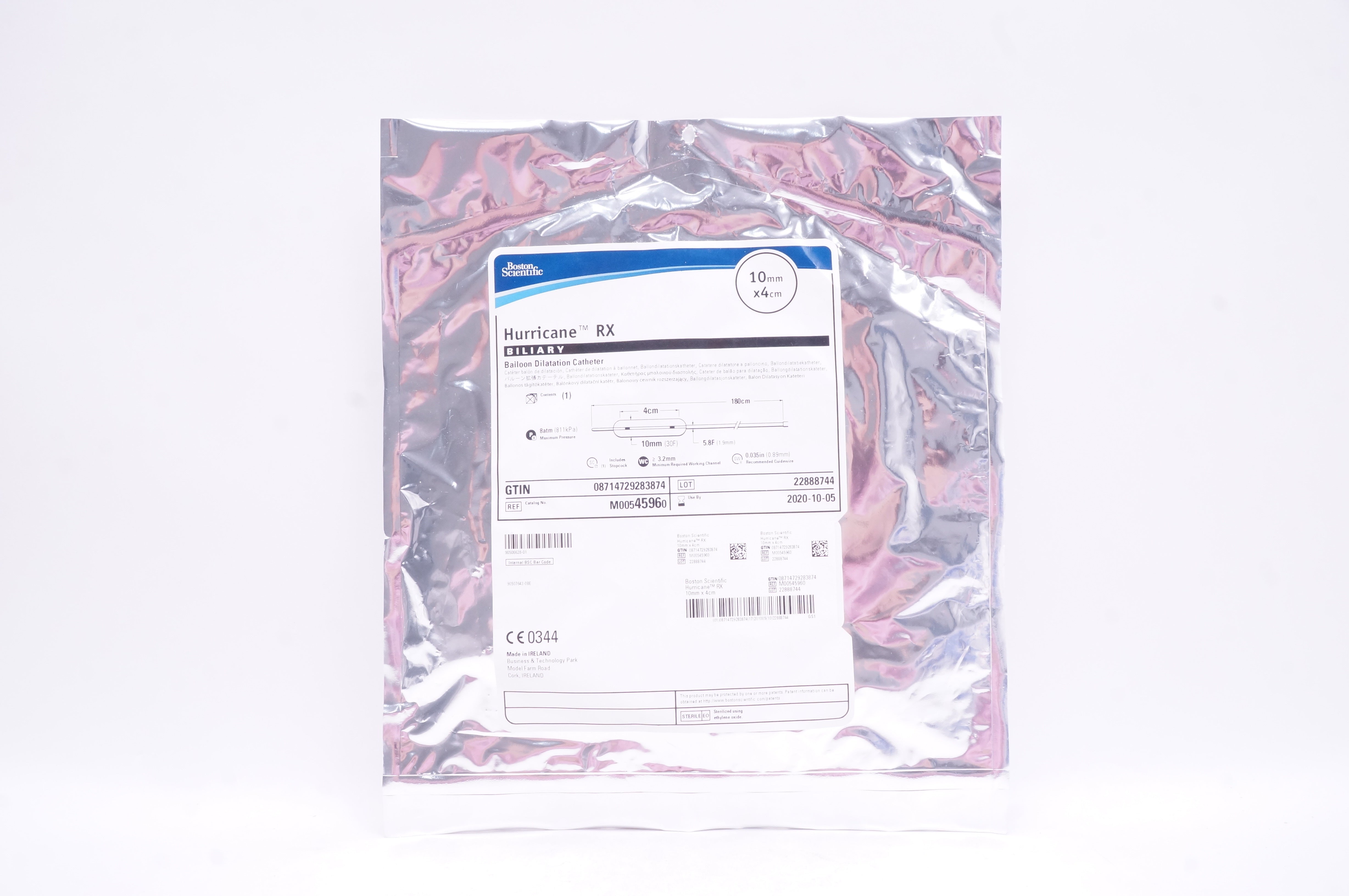 Boston Scientific 4596 Hurricane RX Balloon Dilatation Cath. 10mm x 4cm (x)