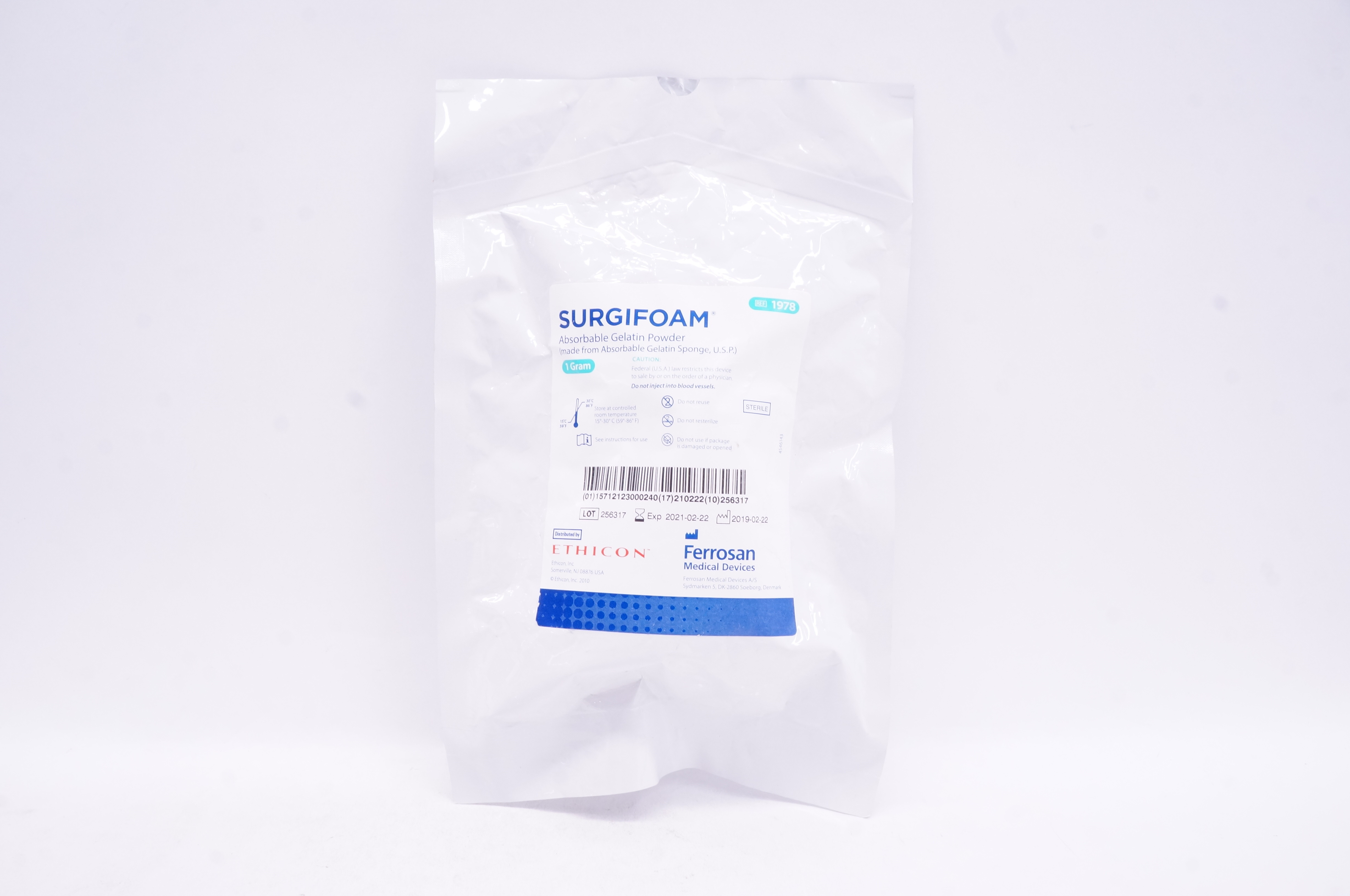 Ethicon 1978 SURGIFOAM Absorbable Gelatin Powder 1 Gram (x)