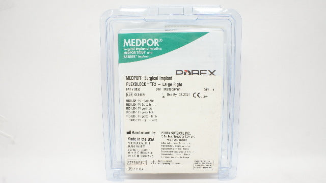 Porex Surgical 9862 Medpor Flexblock TF2 Large Right 150x82x20mm (x)