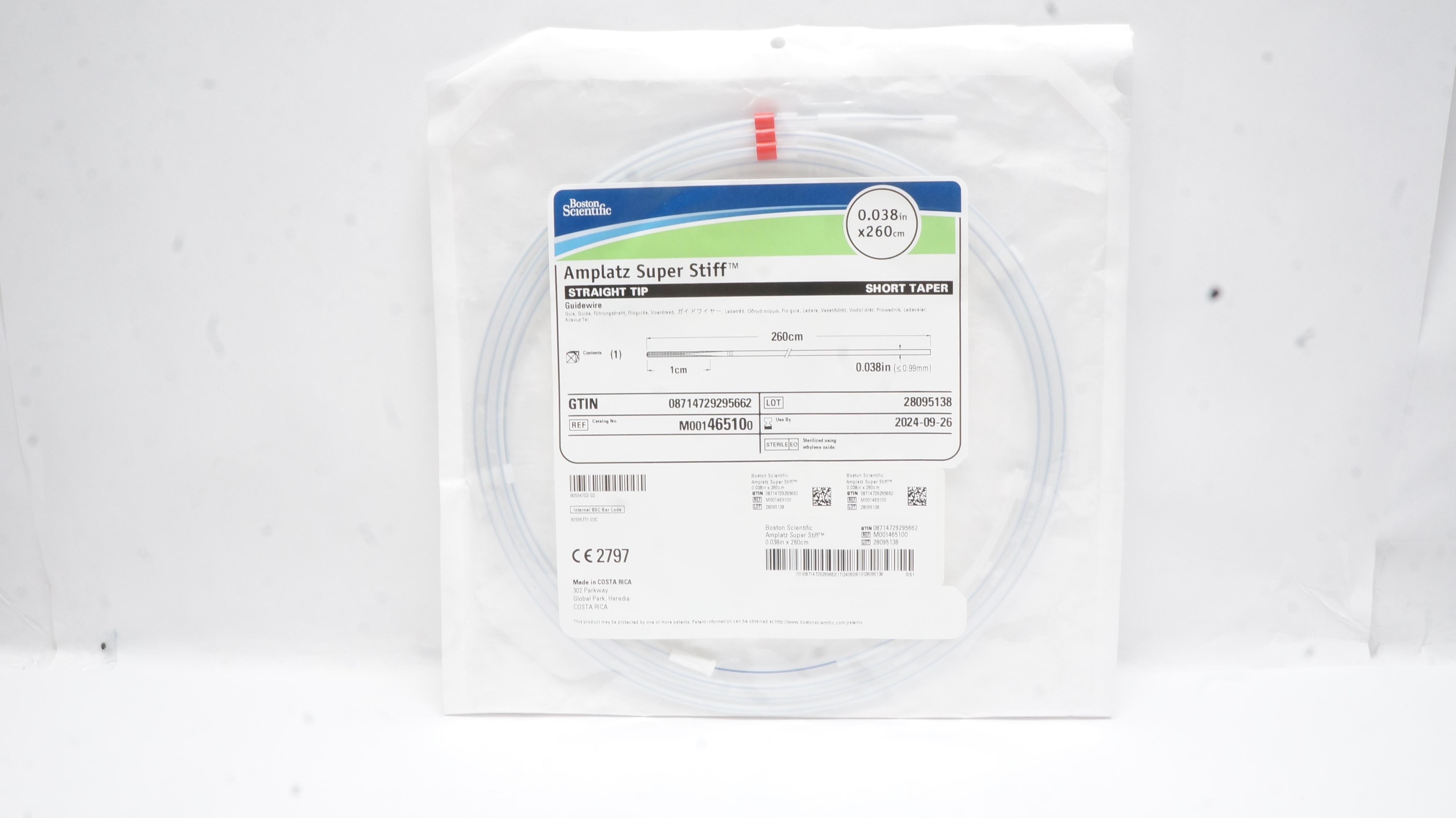 Boston Scientific 46510 Amplatz Super Stiff Guidewire 0.038inch x 260cm