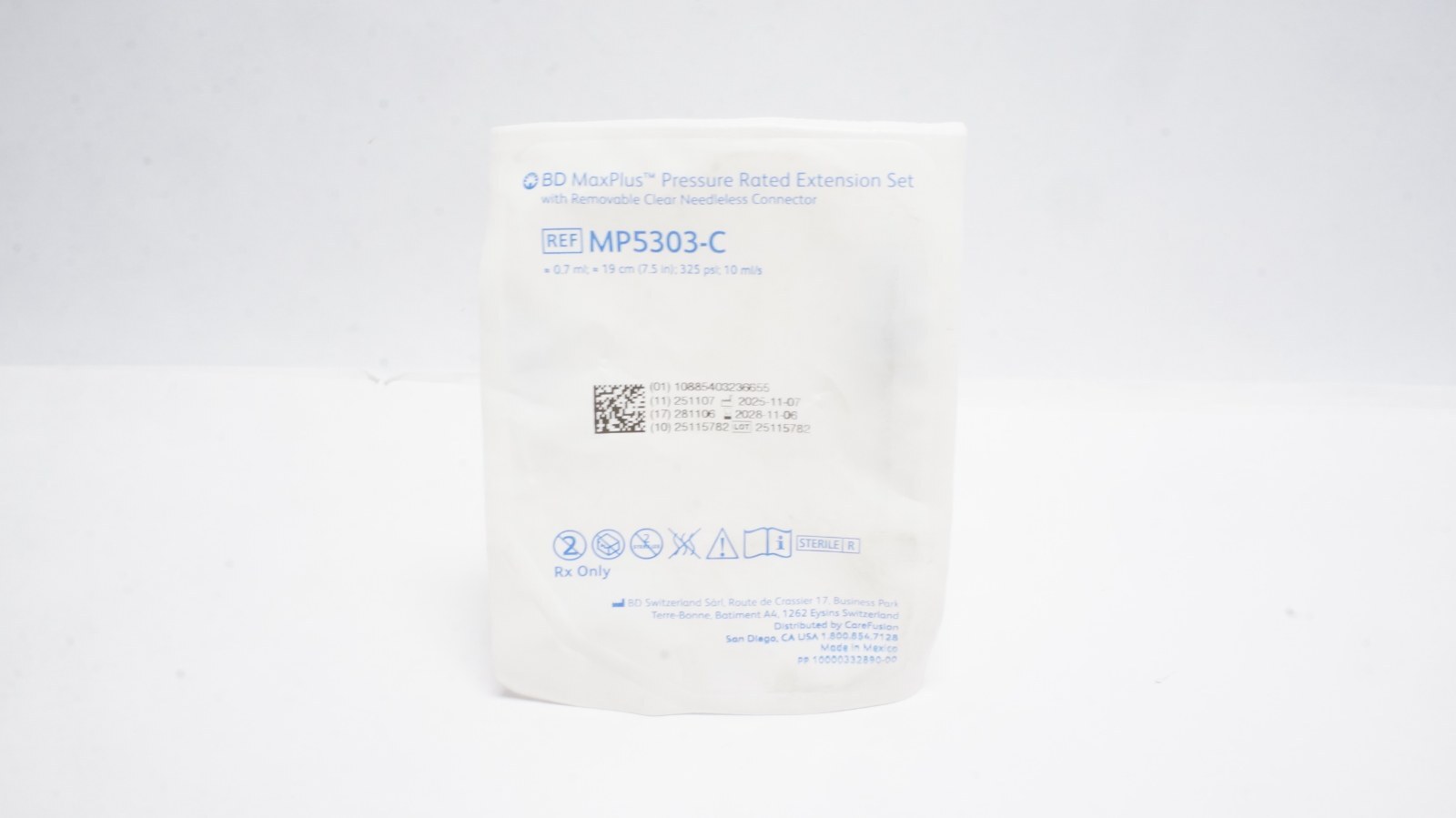BD MP5303-C MaxPlus Pressure Rated Extension Set 19 cm