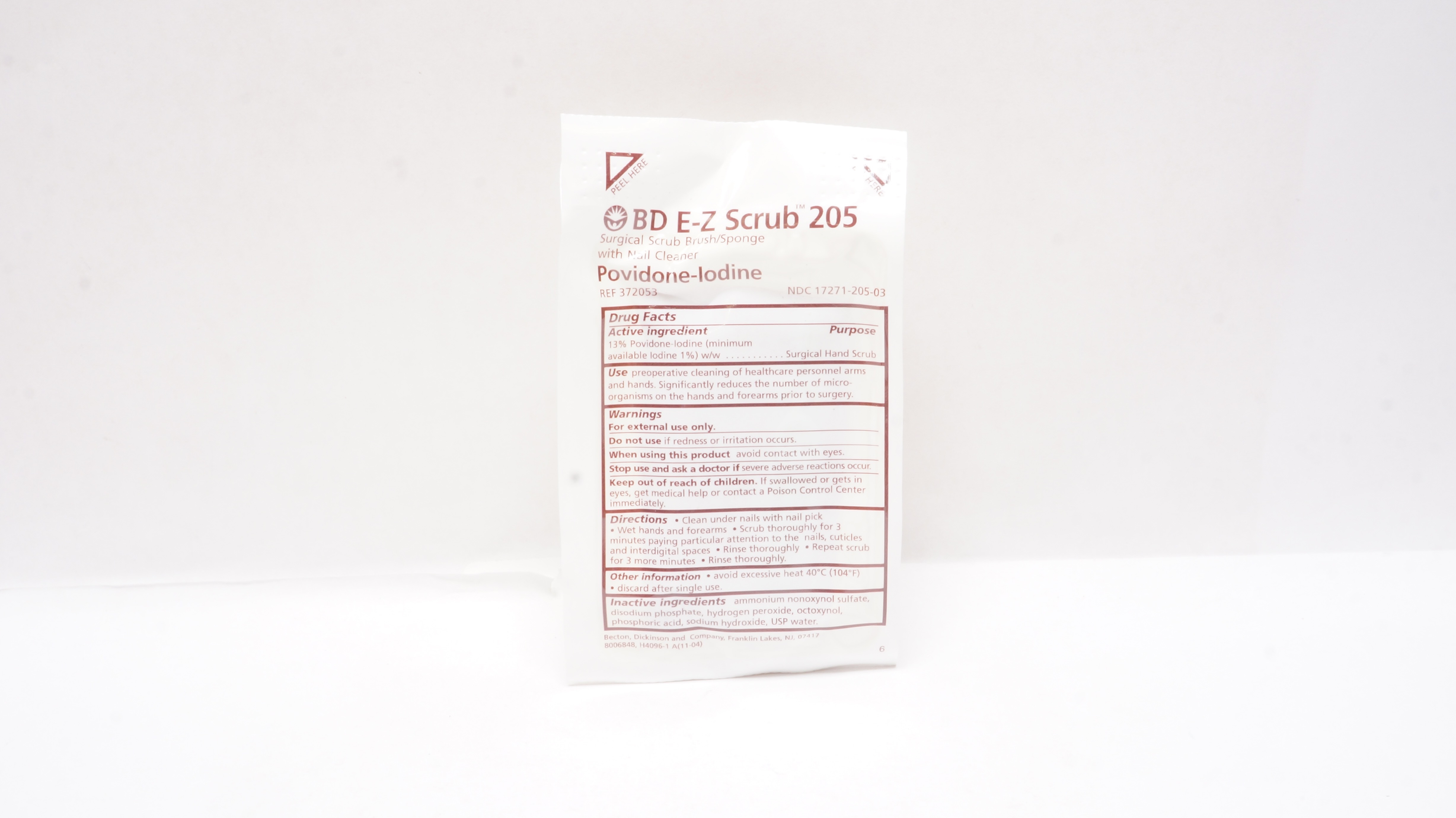 BD 372053 E-Z 205 Surgical Scrub Brush/Sponge and Nail Cleaner