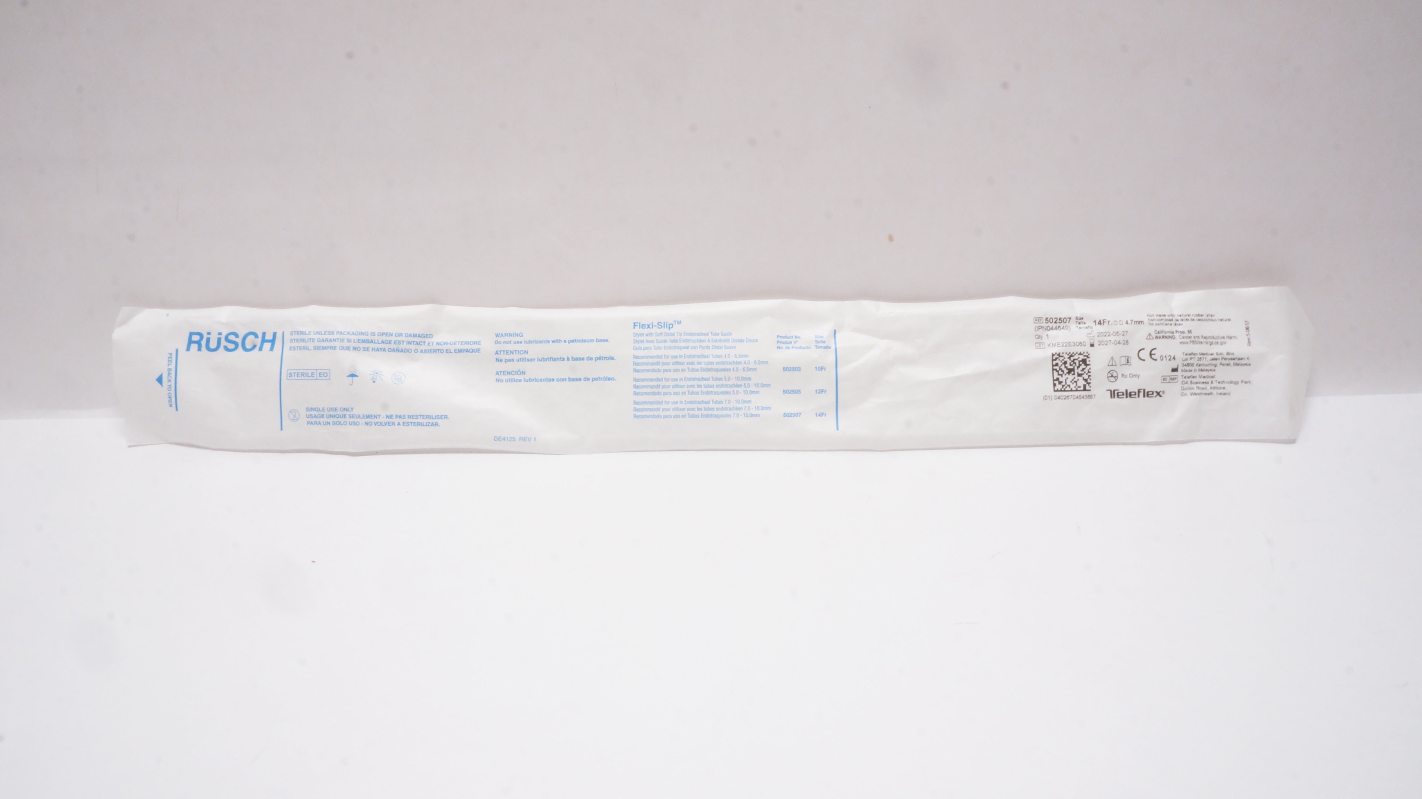 Teleflex 502507 Rusch Flexi-Slip Stylet With Soft Distal Tip 14Fr x 4.7mm OD