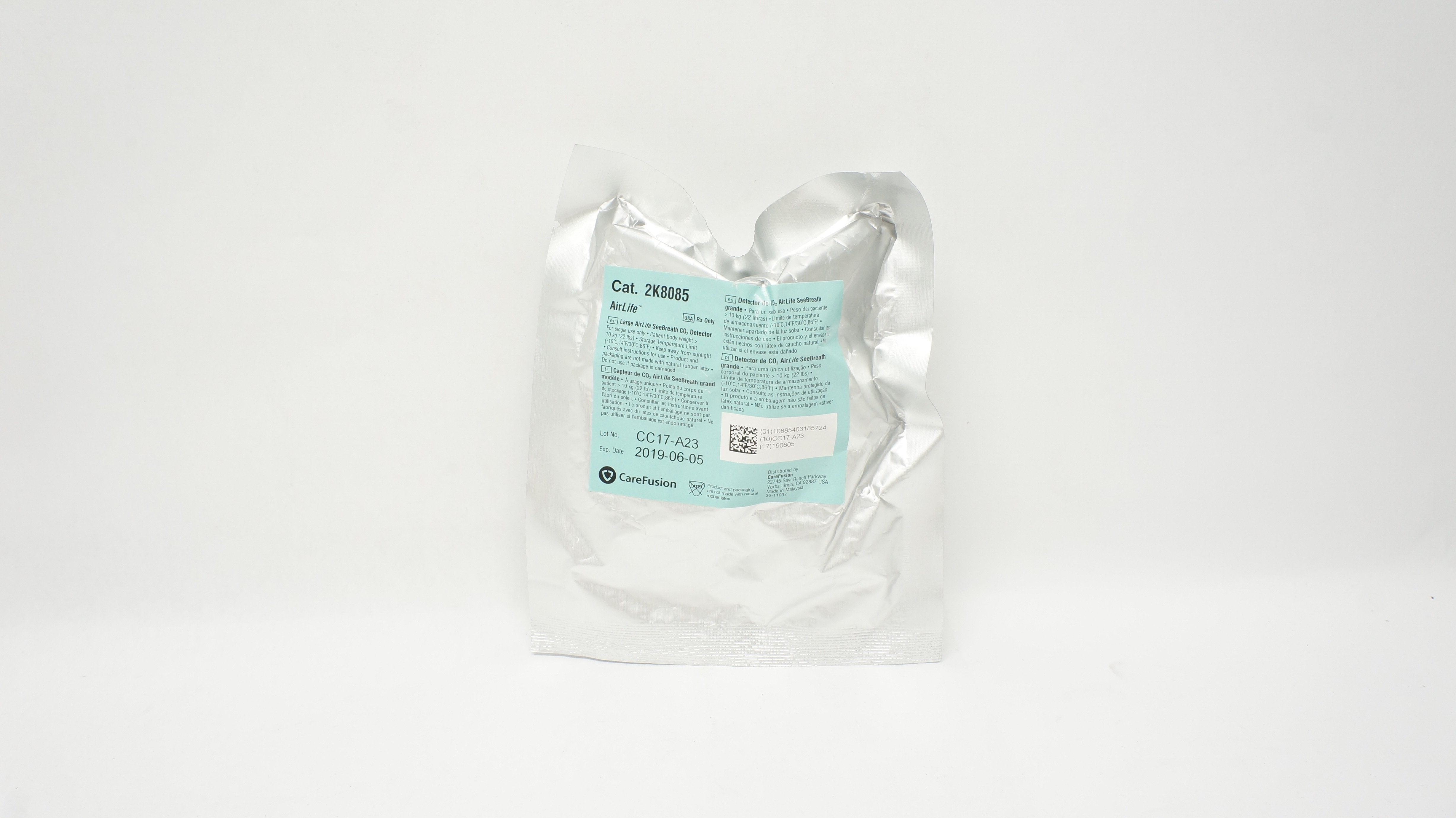 CareFusion 2K8085 AirLife Large SeeBreath CO2 Detector >22lbs. (x)