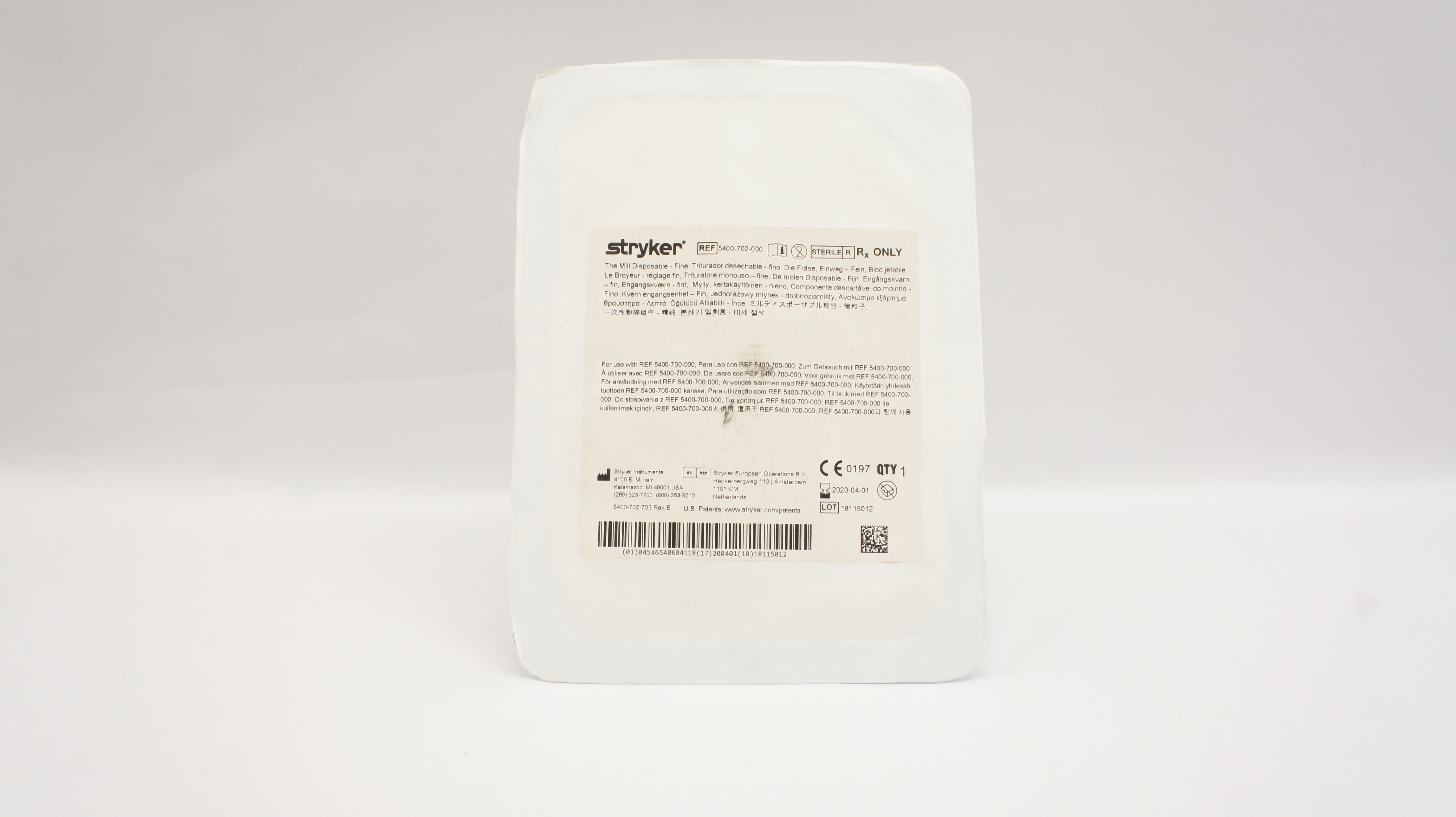 Stryker 5400-702-000 The Mill Disposable Fine (x)